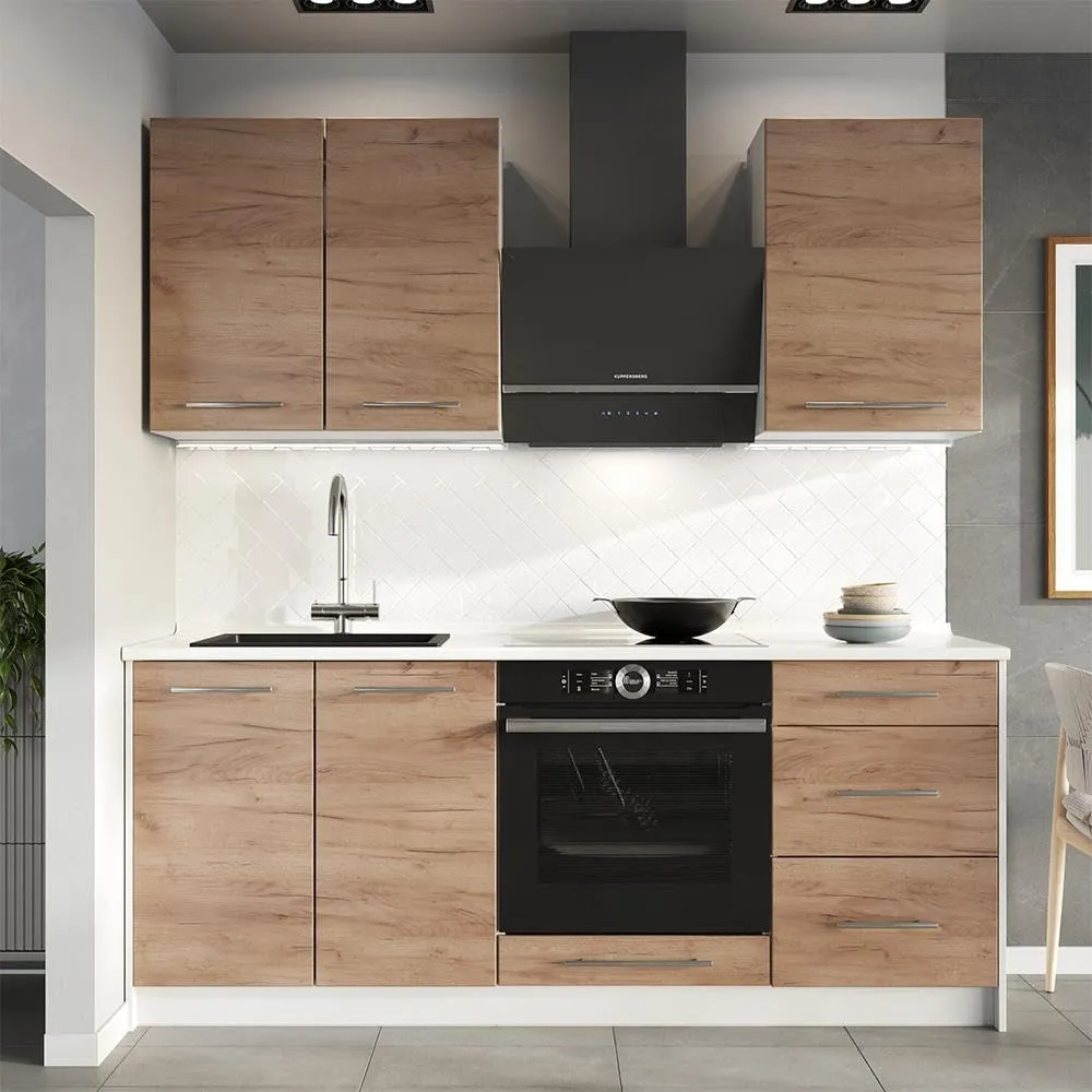 Vicco Mobile lavello cucina Fame-Line, Rovere dorato/Bianco, 100 cm - immagine 6