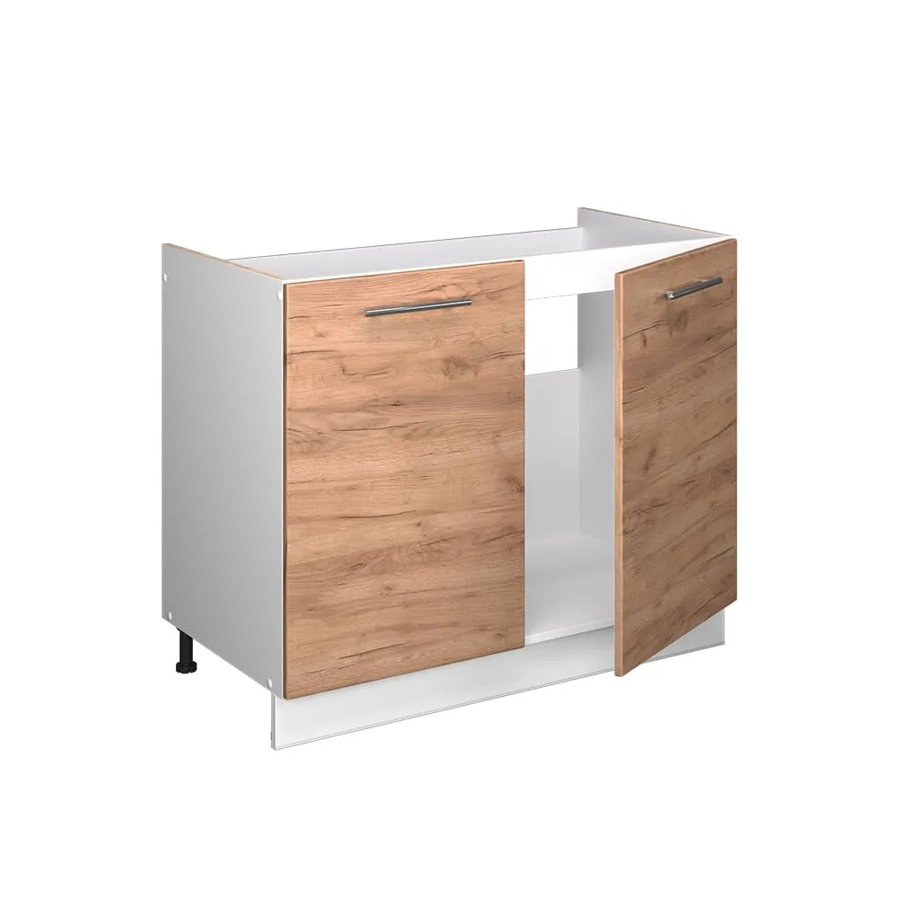 Vicco Mobile lavello cucina Fame-Line, Rovere dorato/Bianco, 100 cm - immagine 7