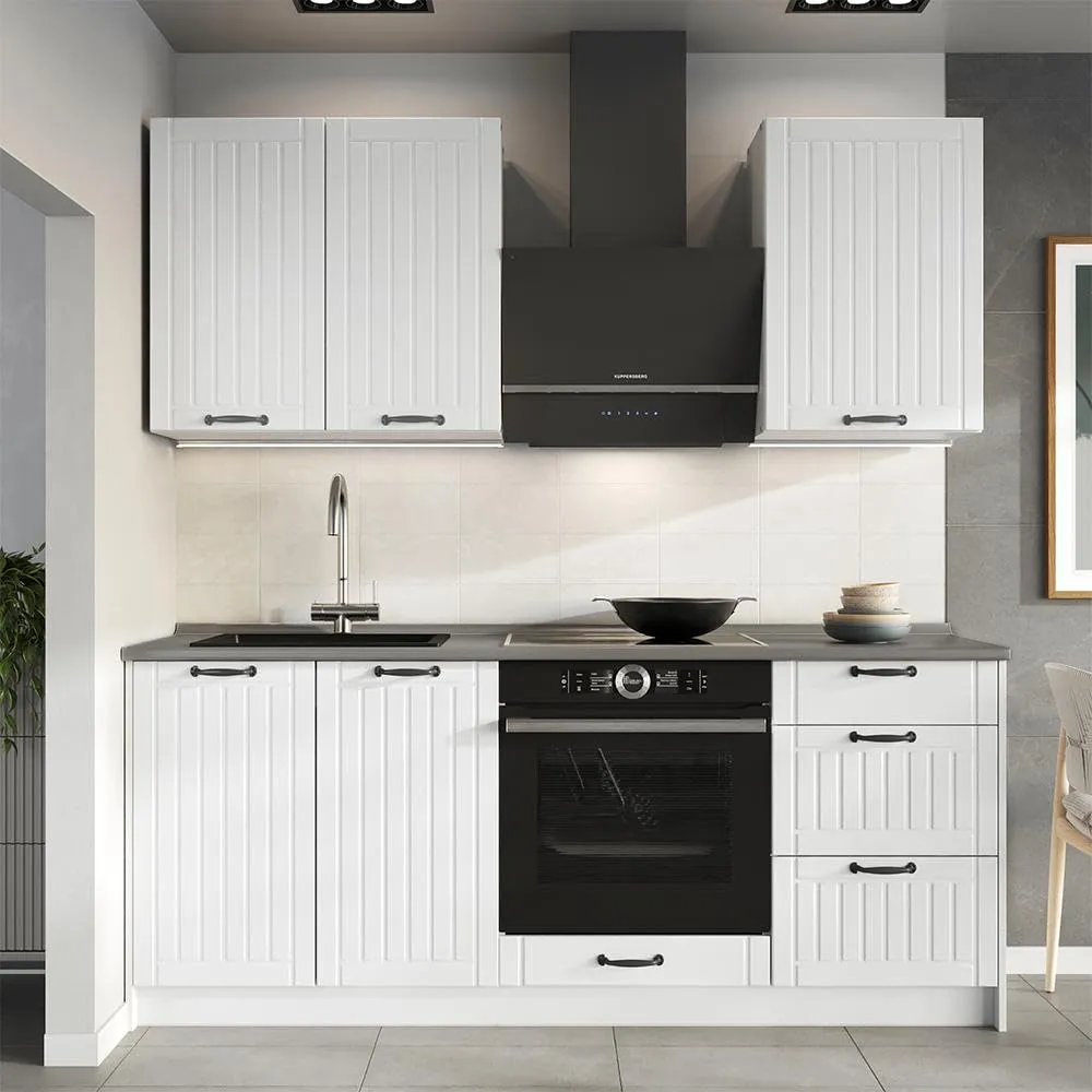 Vicco Mobile Lavello Cucina Fame-Line, Bianco Country/Bianco, 100 cm - immagine 6