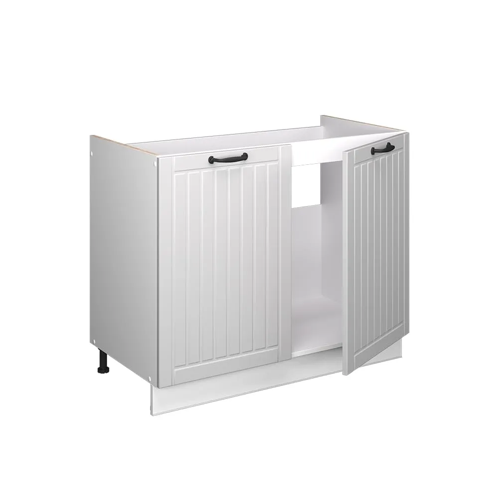 Vicco Mobile Lavello Cucina Fame-Line, Bianco Country/Bianco, 100 cm - immagine 7