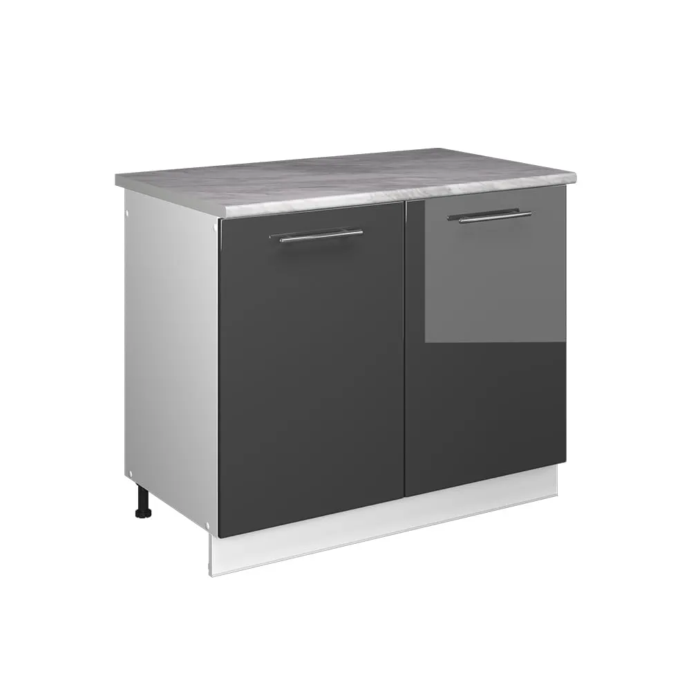 Vicco Mobile Lavello Cucina Fame-Line, Antracite Lucido/Bianco, 100 cm - immagine 1