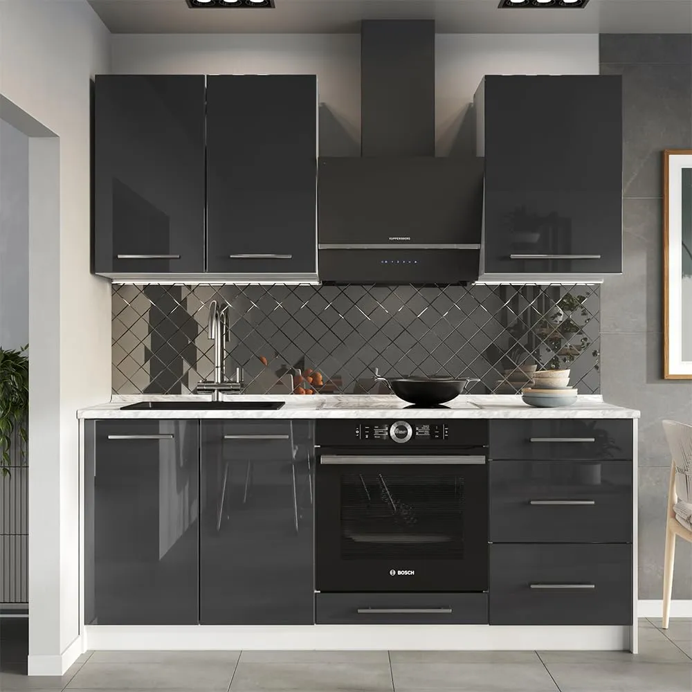 Vicco Mobile Lavello Cucina Fame-Line, Antracite Lucido/Bianco, 100 cm - immagine 6