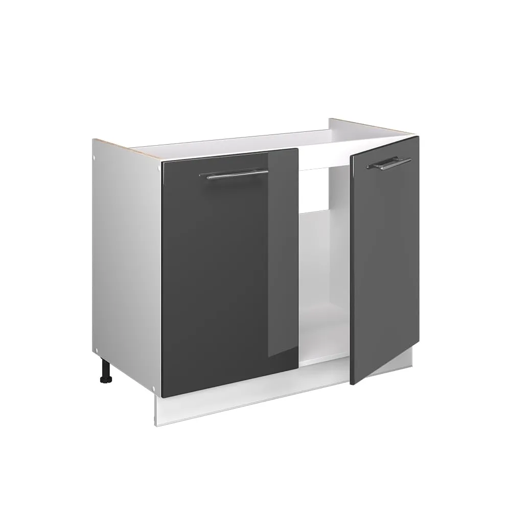Vicco Mobile Lavello Cucina Fame-Line, Antracite Lucido/Bianco, 100 cm - immagine 7