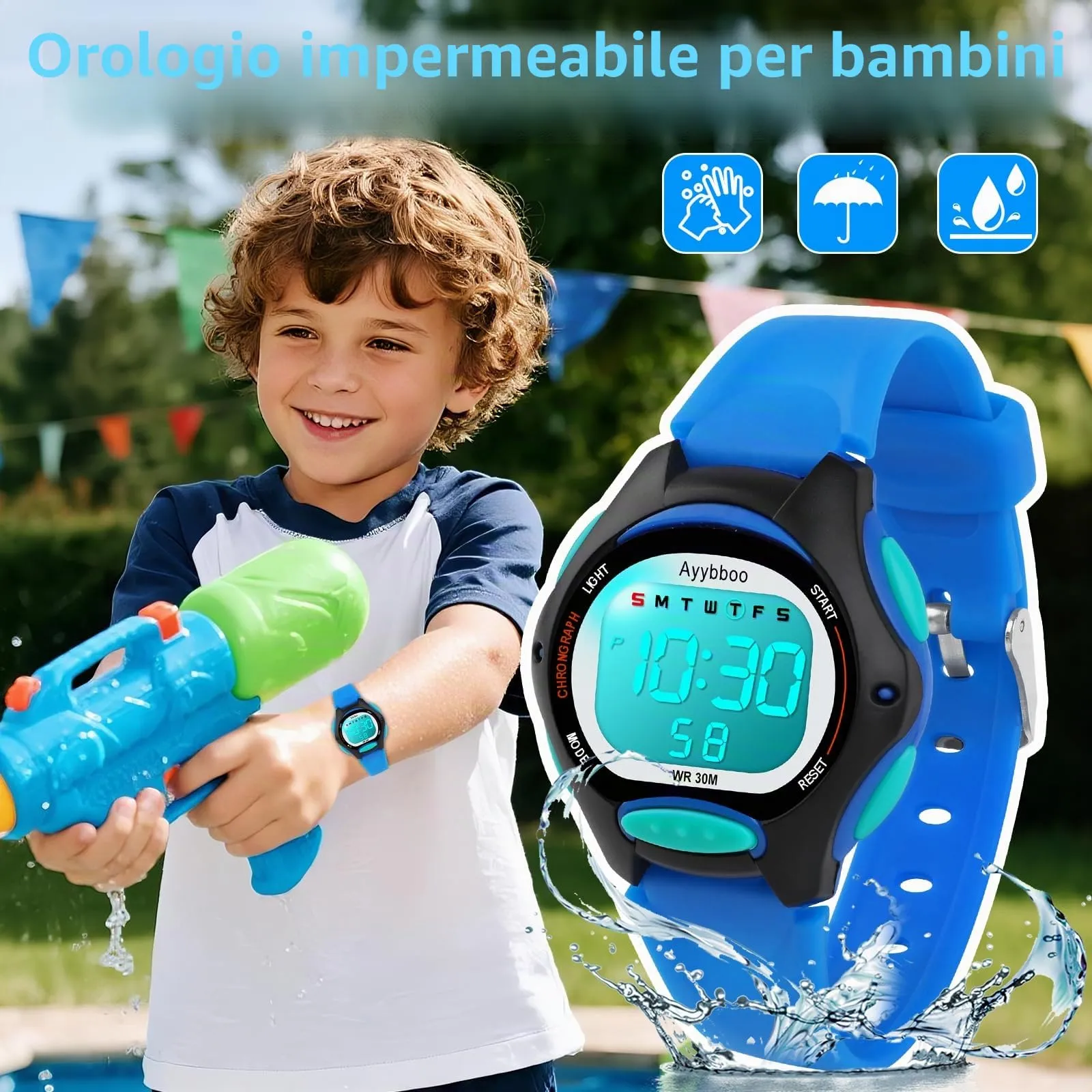 Ayybboo Orologio Digitale per Bambini e Bambine 4-16 Anni 8207B - immagine 3