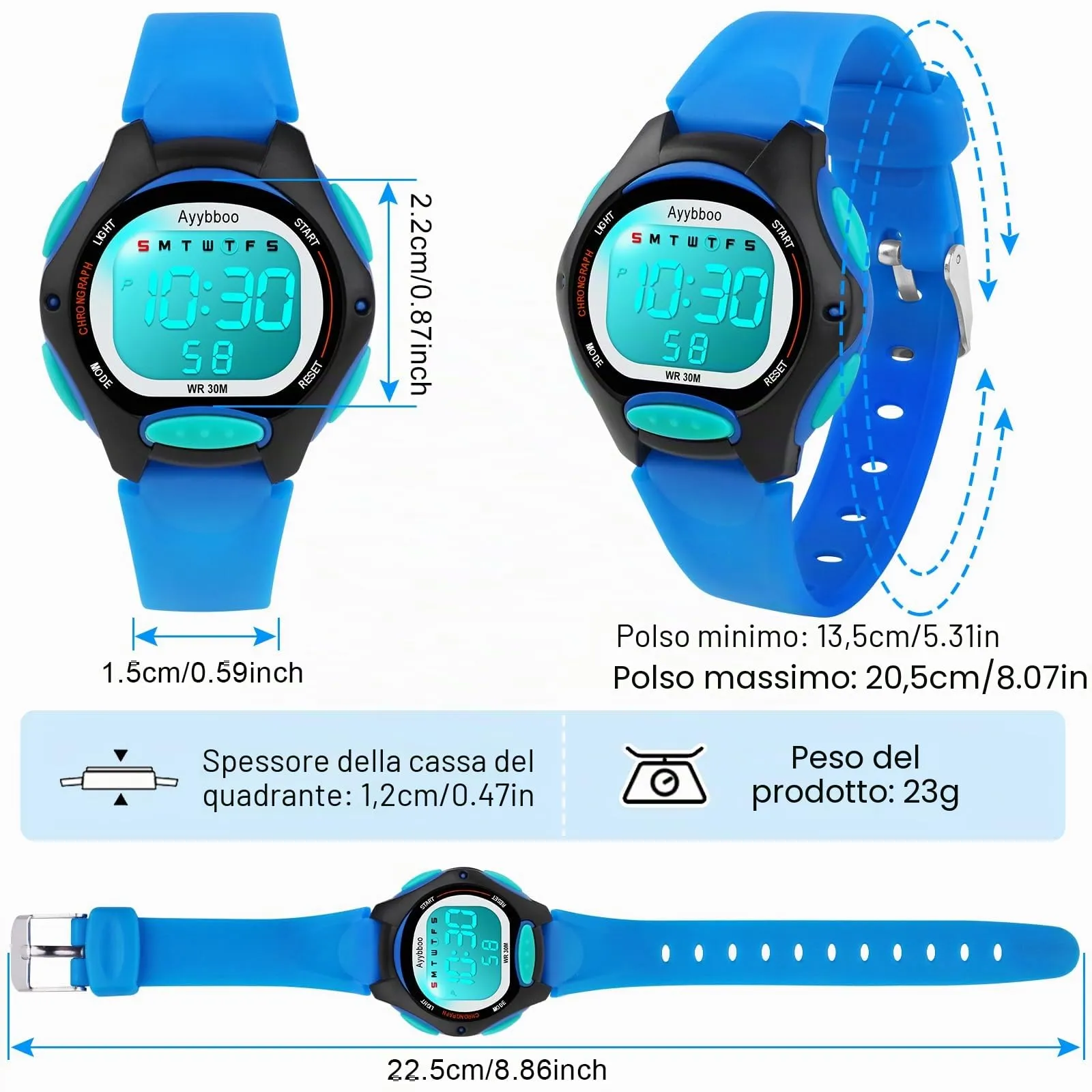 Ayybboo Orologio Digitale per Bambini e Bambine 4-16 Anni 8207B - immagine 6