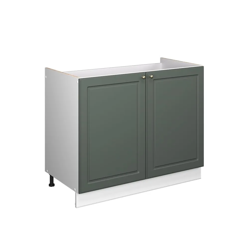 Vicco Mobile Lavello Cucina Fame-Line, Verde-oro Country/Bianco, 100 cm - immagine 1