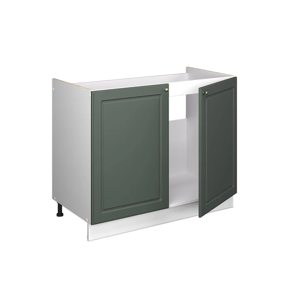 Vicco Mobile Lavello Cucina Fame-Line, Verde-oro Country/Bianco, 100 cm - immagine 6