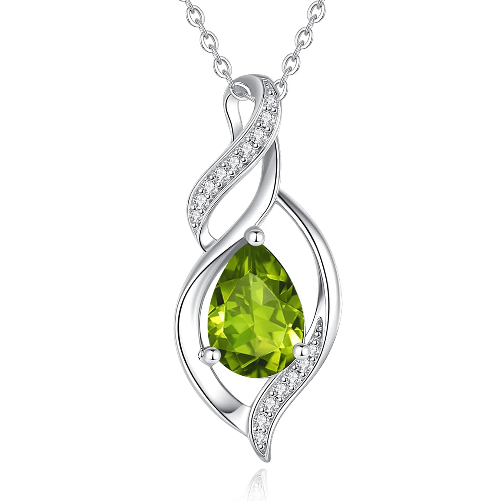 FANCIME Collana Donna in Argento Sterling 925 con Peridoto Pietra Nascita Agosto - immagine 1
