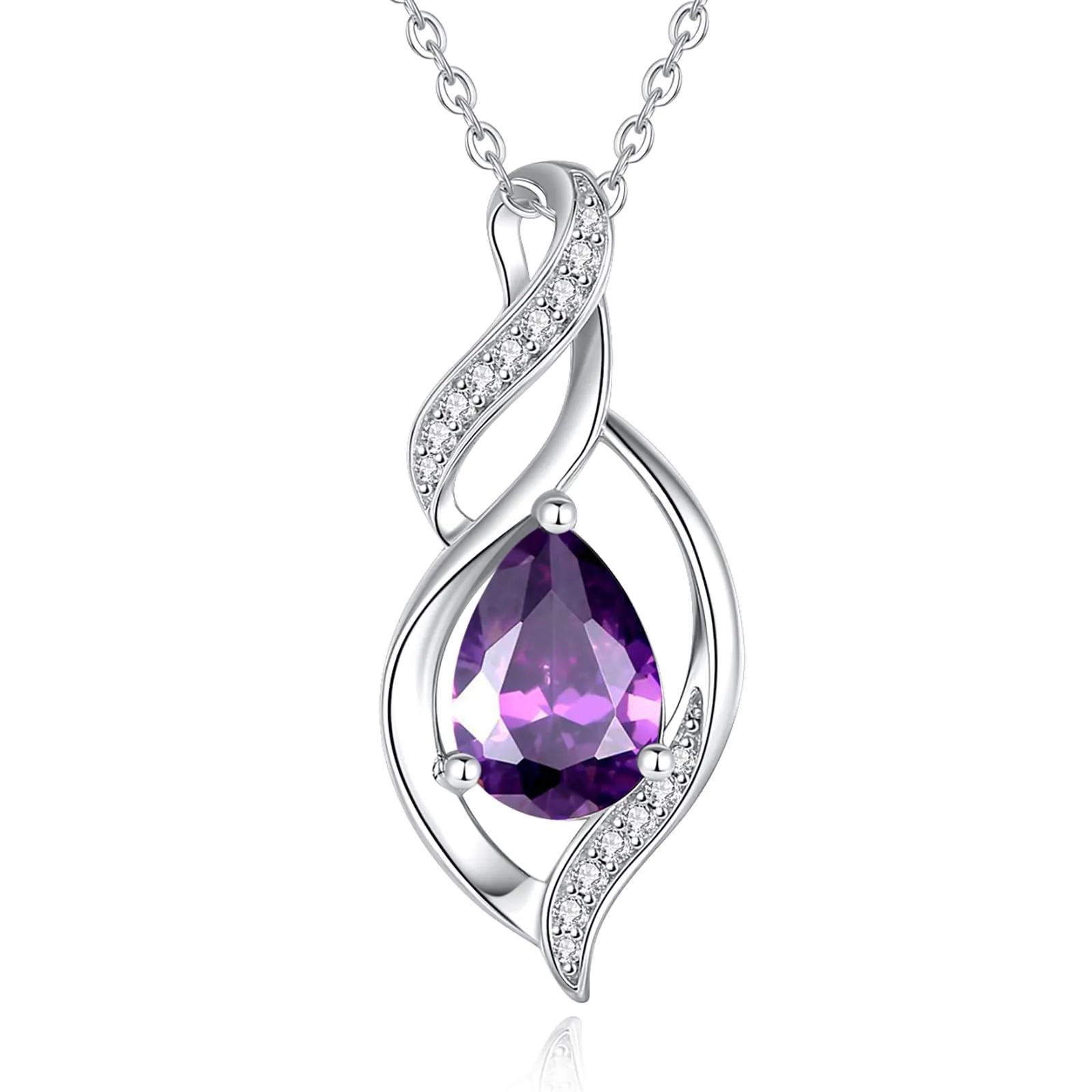 FANCIME Collana in Argento Sterling 925 con Ametista, Pietra Nascita Febbraio - immagine 1