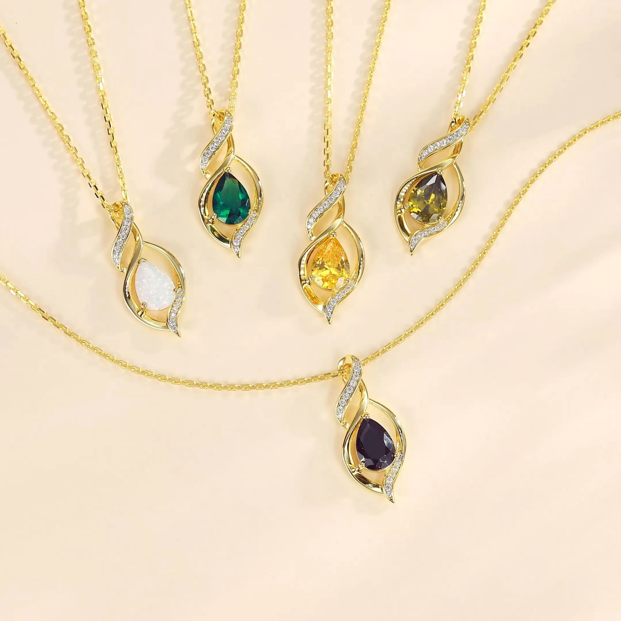 FANCIME Collana Donna in Argento 925 Placcato Oro con Citrino Pietra Nascita - immagine 5