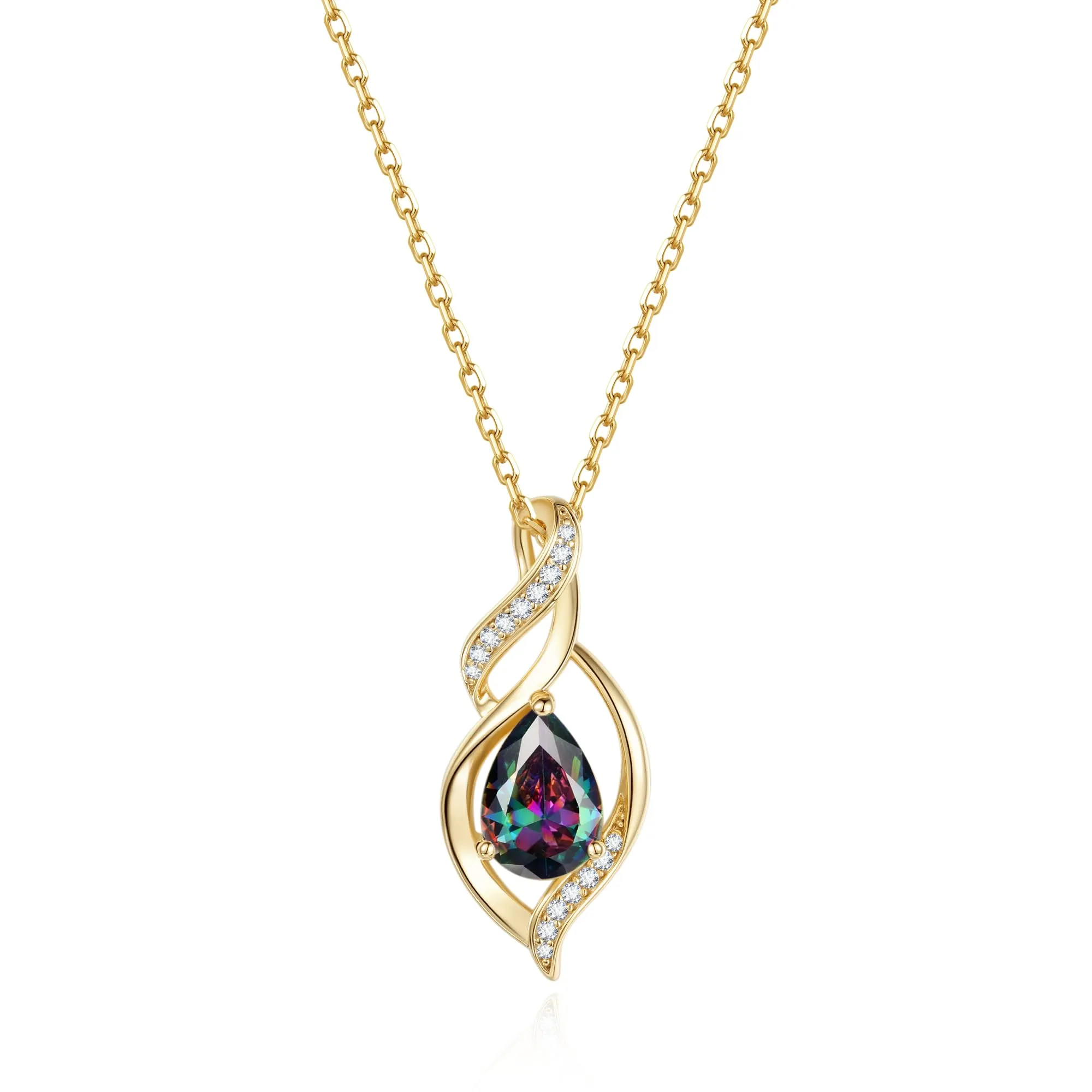 FANCIME Collana Donna in Argento 925 Placcato Oro con Alessandrite - immagine 1