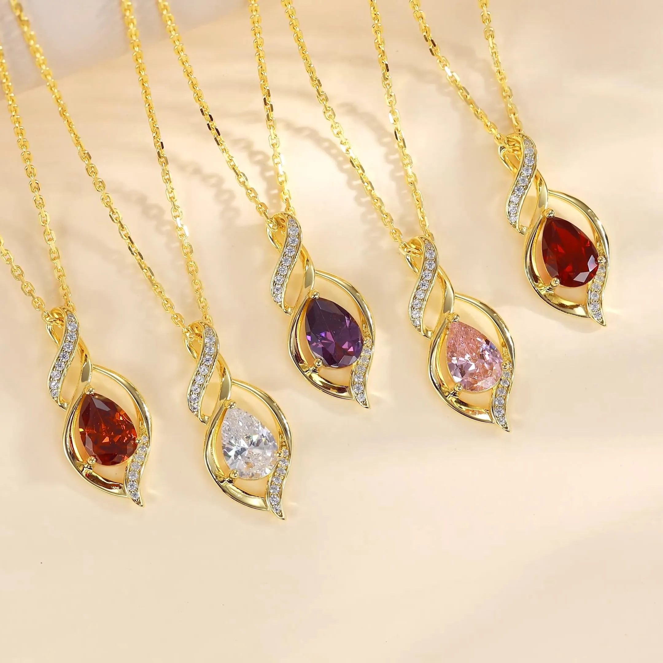 FANCIME Collana Donna in Argento 925 Placcato Oro con Tormalina Pietra Nascita - immagine 5
