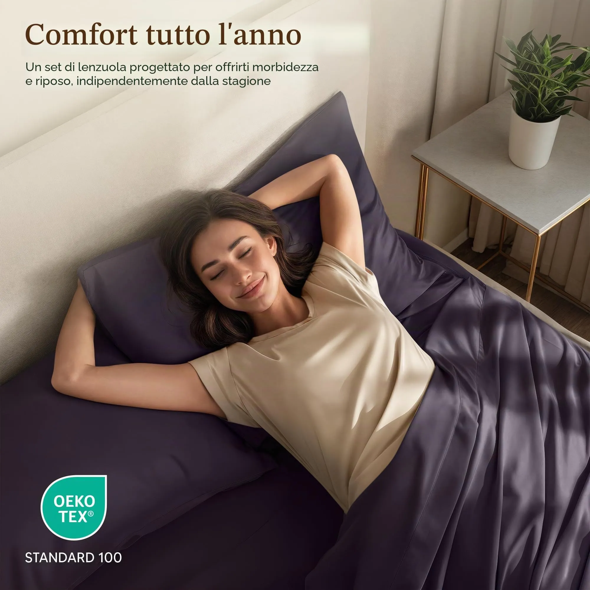 Utopia Bedding Set di lenzuola per letto singolo, 3 pezzi, USA Twin, Porpora - immagine 5