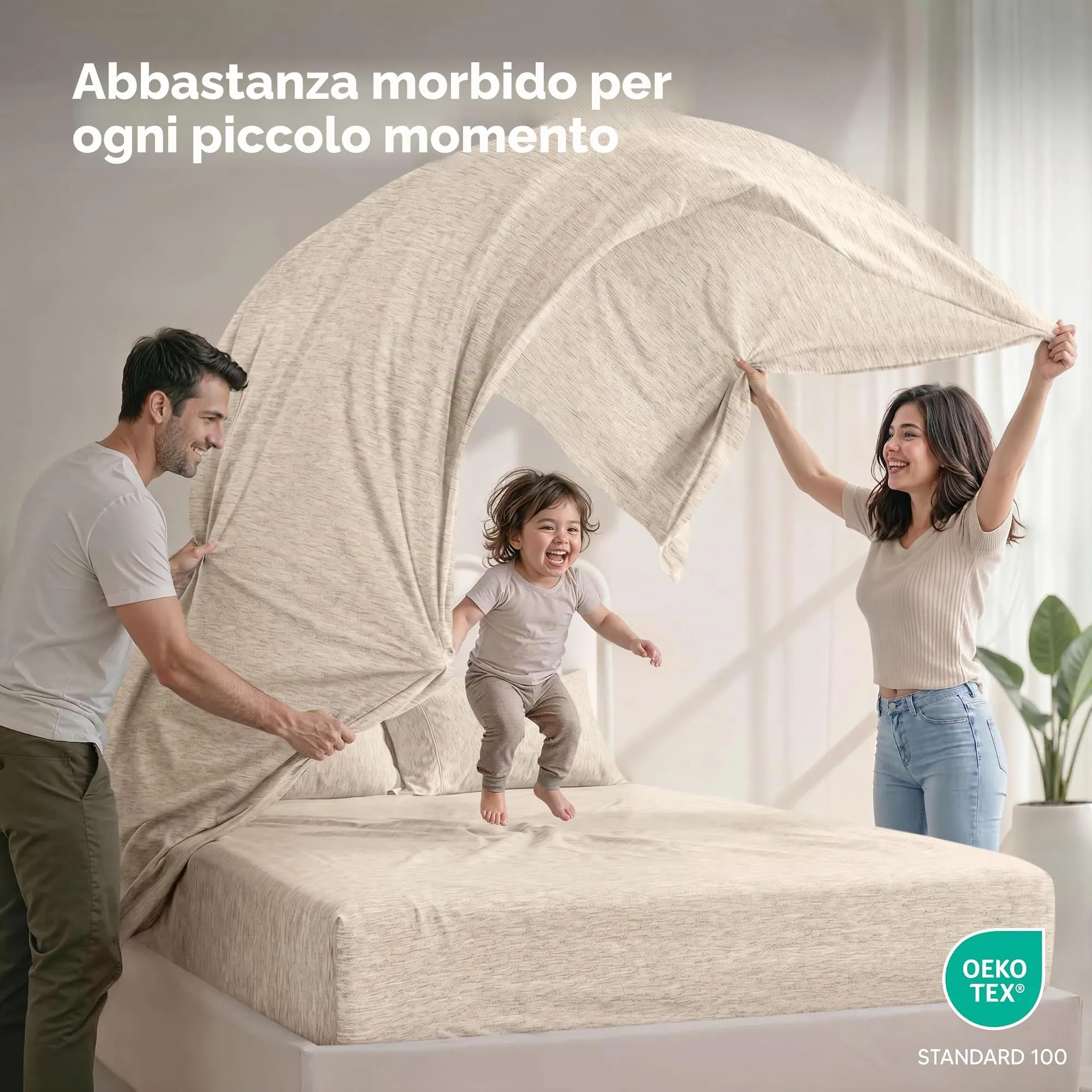 Utopia Bedding Set di lenzuola in microfibra spazzolata, 4 pezzi, Queen, Giallo avena screziato - immagine 5