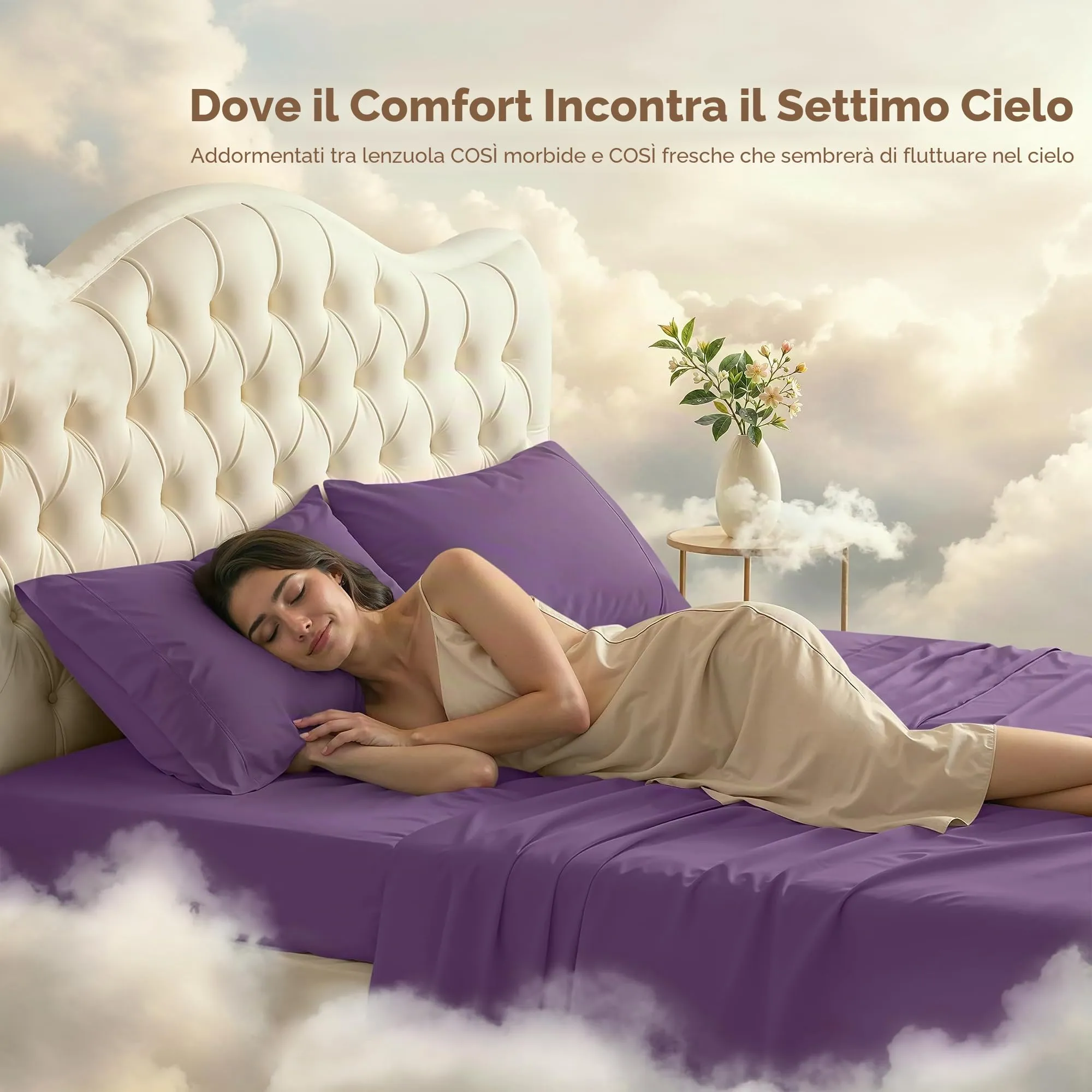 Utopia Bedding Set di lenzuola in microfibra 4 pezzi per letto matrimoniale, USA Full - immagine 4