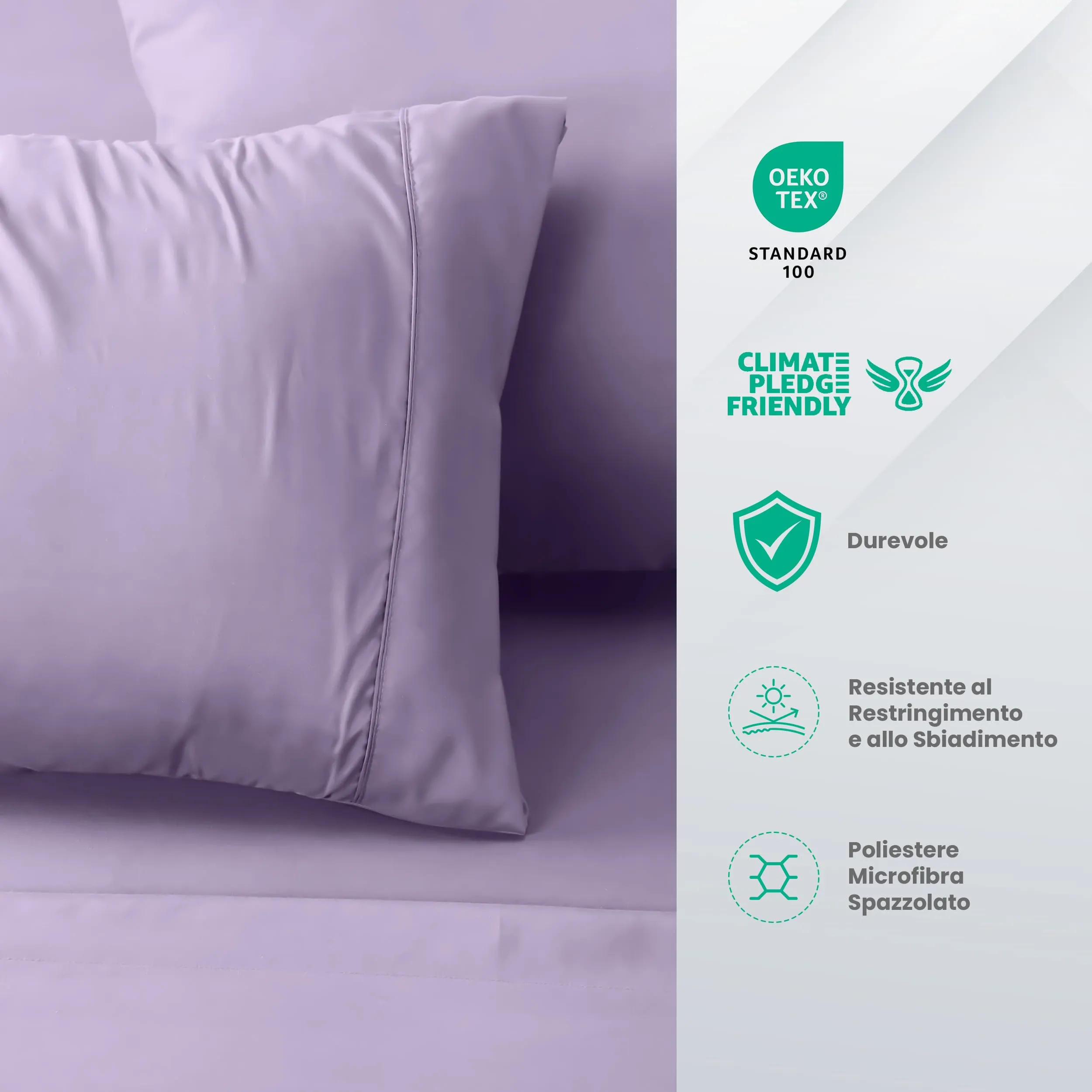 Utopia Bedding Set Lenzuola Letto 4 Pezzi, 135x190cm, Lavanda - immagine 4
