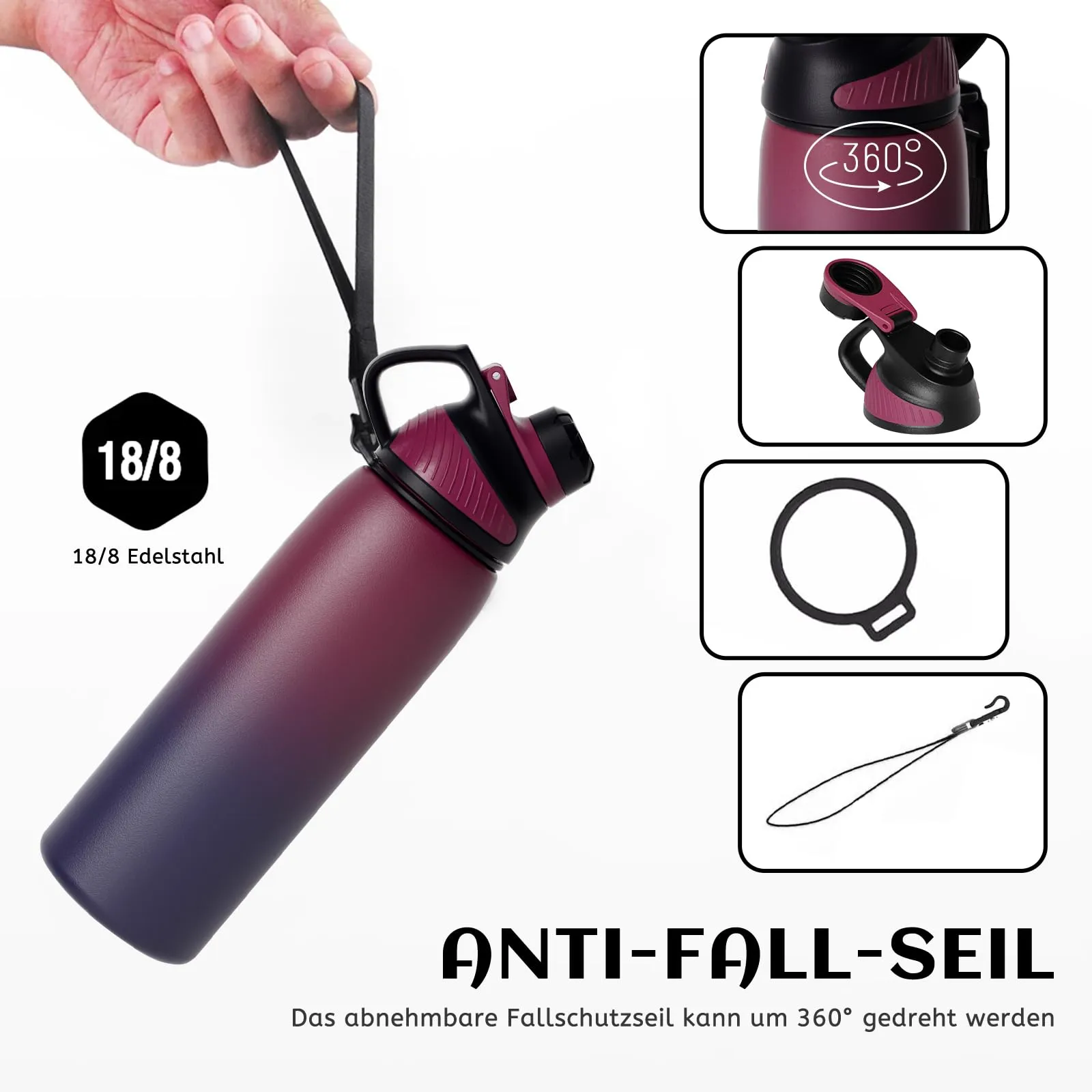 Fjbottle Borraccia Termica 800ml Acciaio Inox con Tappo Magnetico - immagine 3