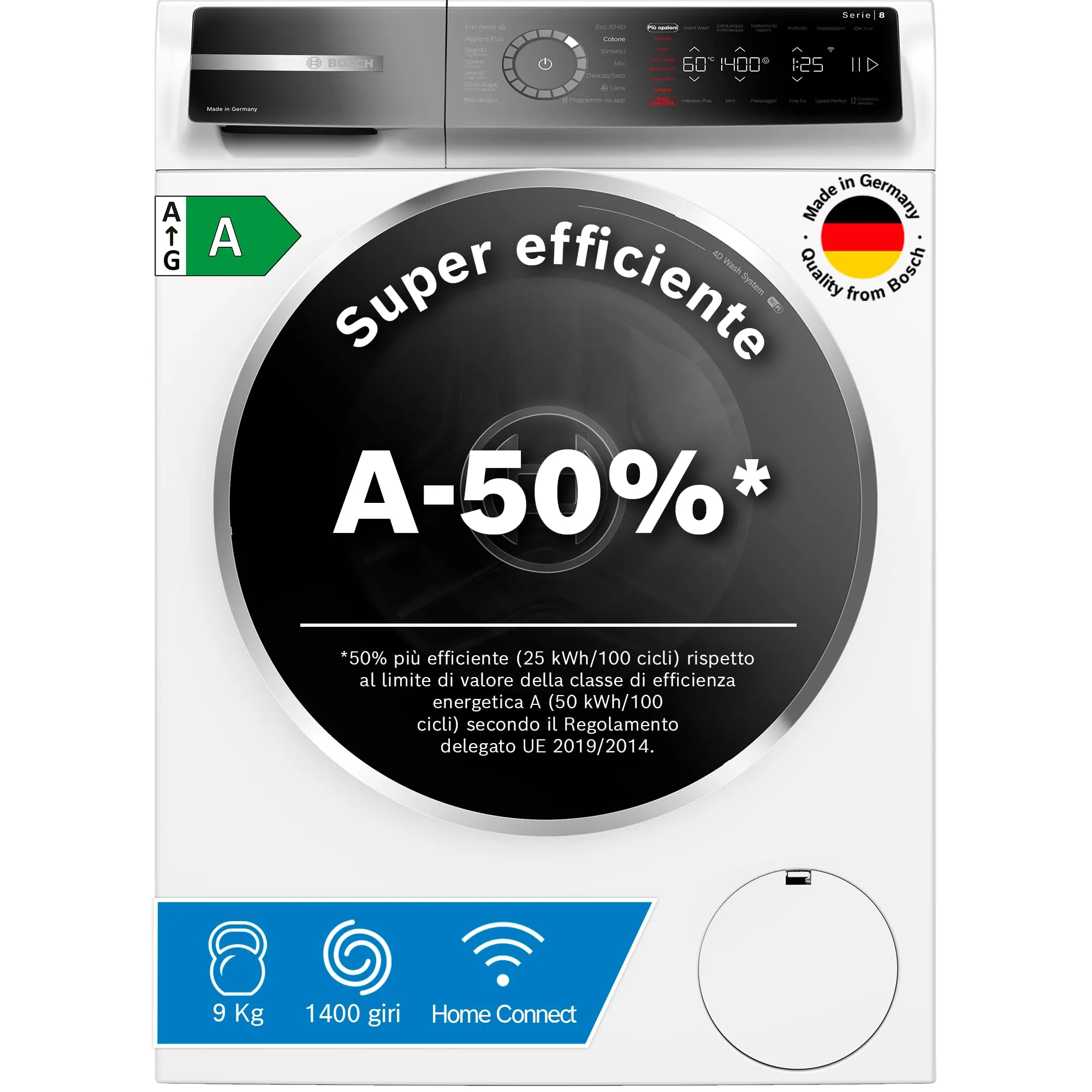 Bosch Serie 8 WGB24402IT Lavatrice 9kg 1400 giri/min Classe A - immagine 1