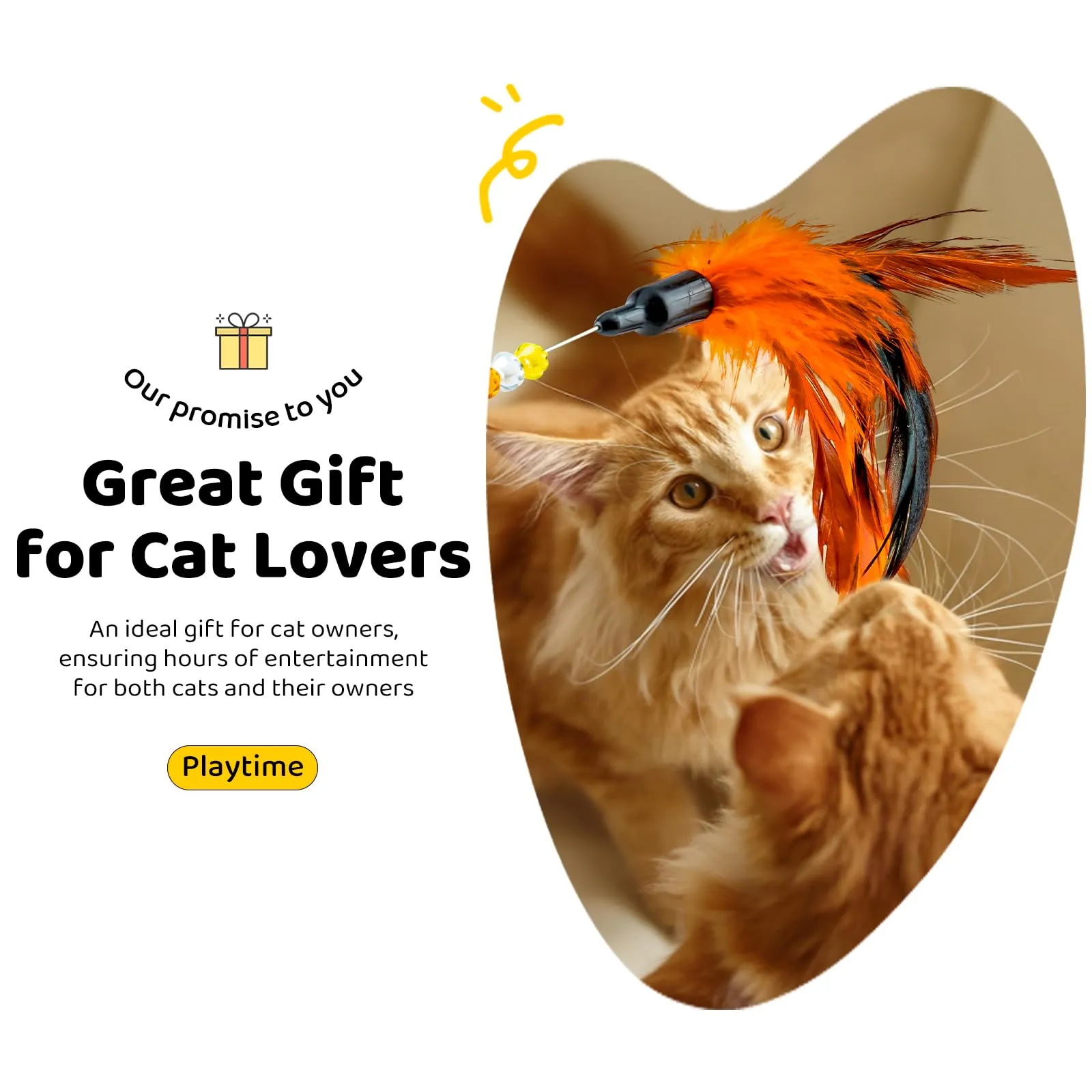 Aidiyapet Giocattolo per Gatti con Piuma, Bacchetta e Campanellino, 6 Pack - immagine 7