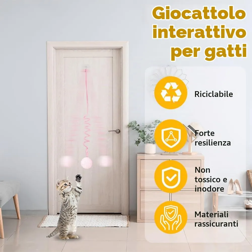 Adiwo Giocattolo da Appendere per Gatti Interattivo con Campana, 2 Pezzi - immagine 4