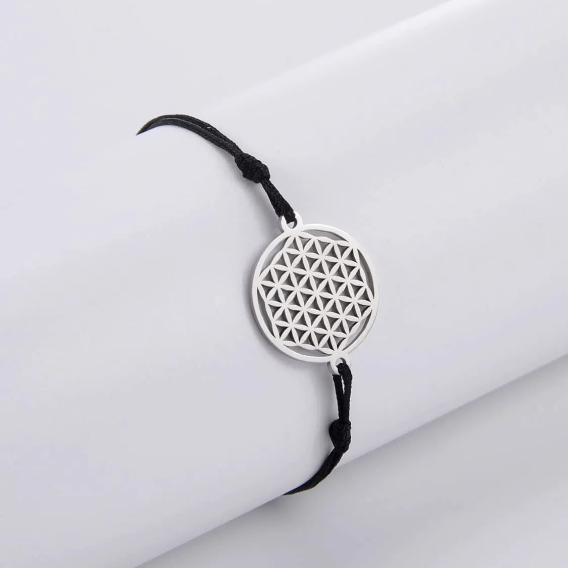 unift Bracciale Fiore della Vita in Acciaio Inossidabile Regolabile, Argento - immagine 5