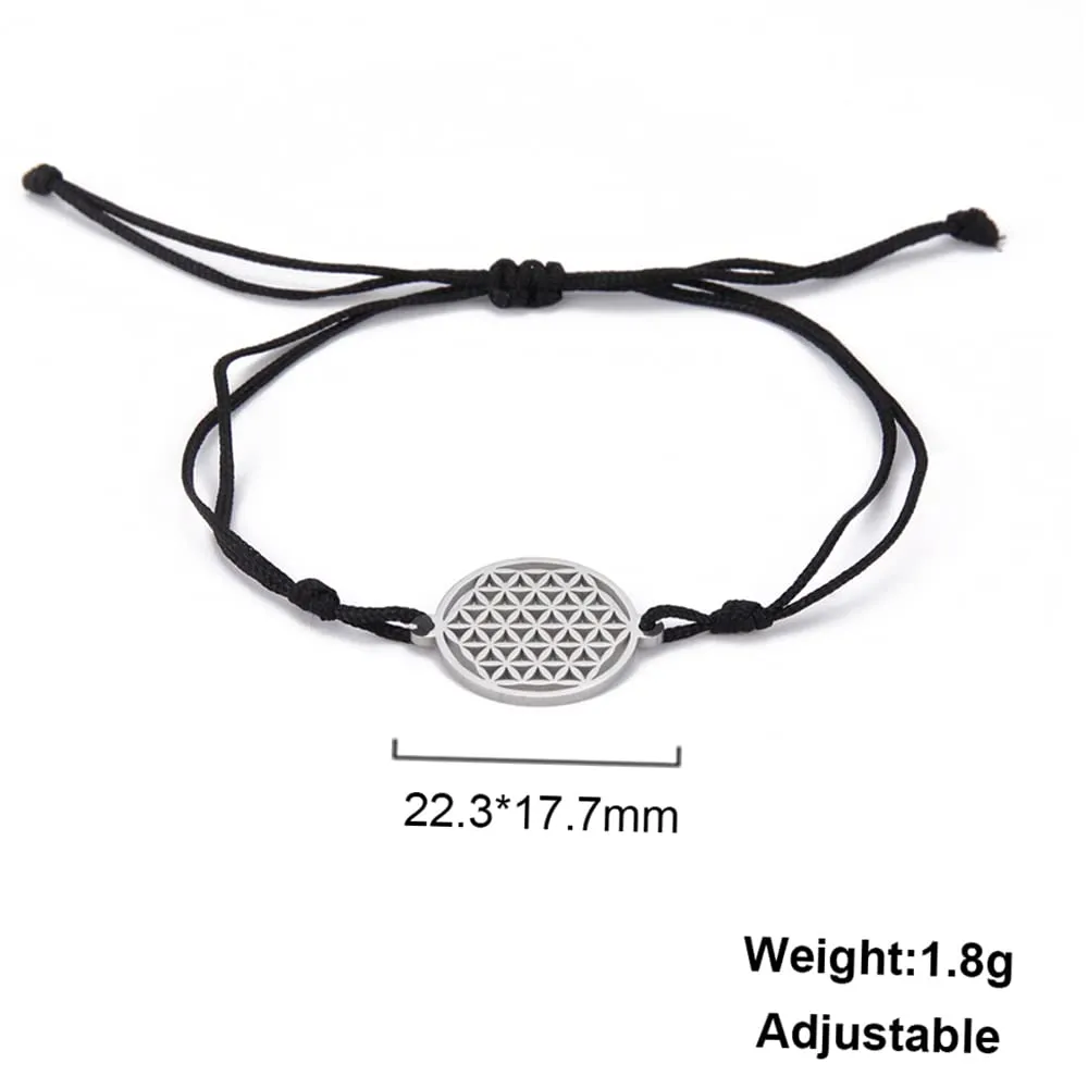 unift Bracciale Fiore della Vita in Acciaio Inossidabile Regolabile, Argento - immagine 6