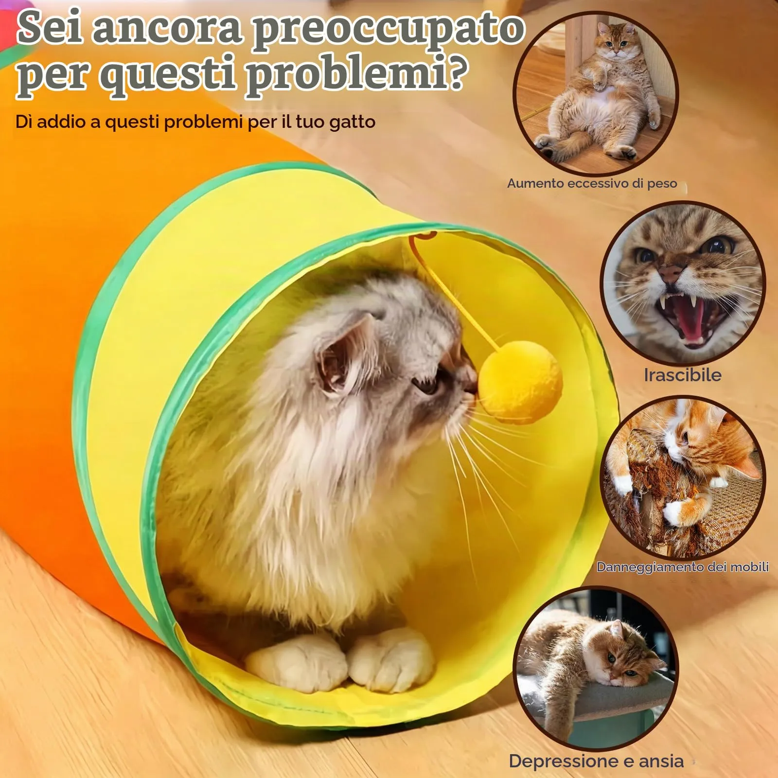 UGBO Tunnel Giochi Pieghevole per Gatti, Cani di Piccola Taglia e Conigli (Stile 2) - immagine 3