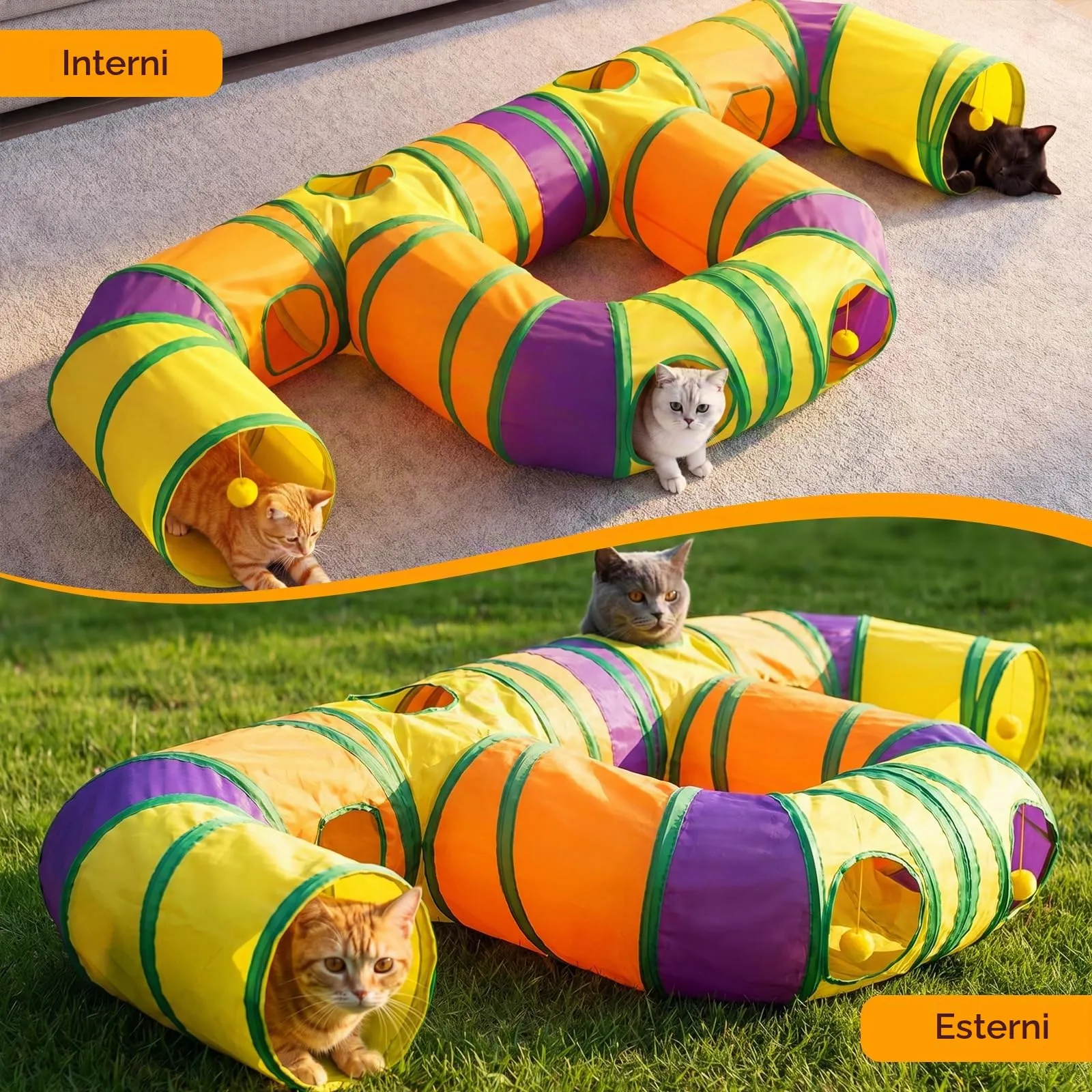 UGBO Tunnel Giochi Pieghevole per Gatti, Cani di Piccola Taglia e Conigli (Stile 2) - immagine 7