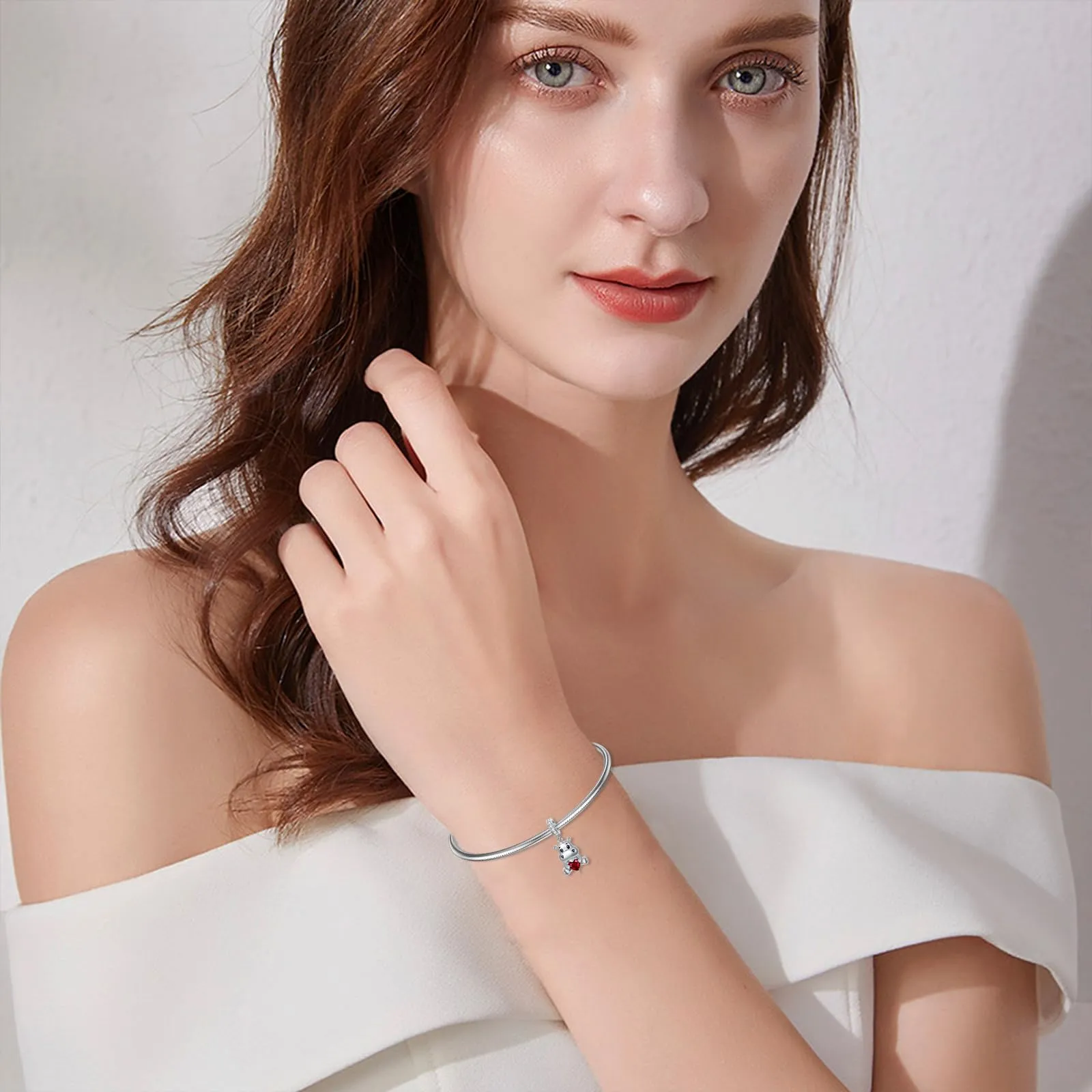 ROMANTICWORK Ciondolo Ippopotamo in Argento Sterling 925 con Pietra Portafortuna di Giugno - immagine 2