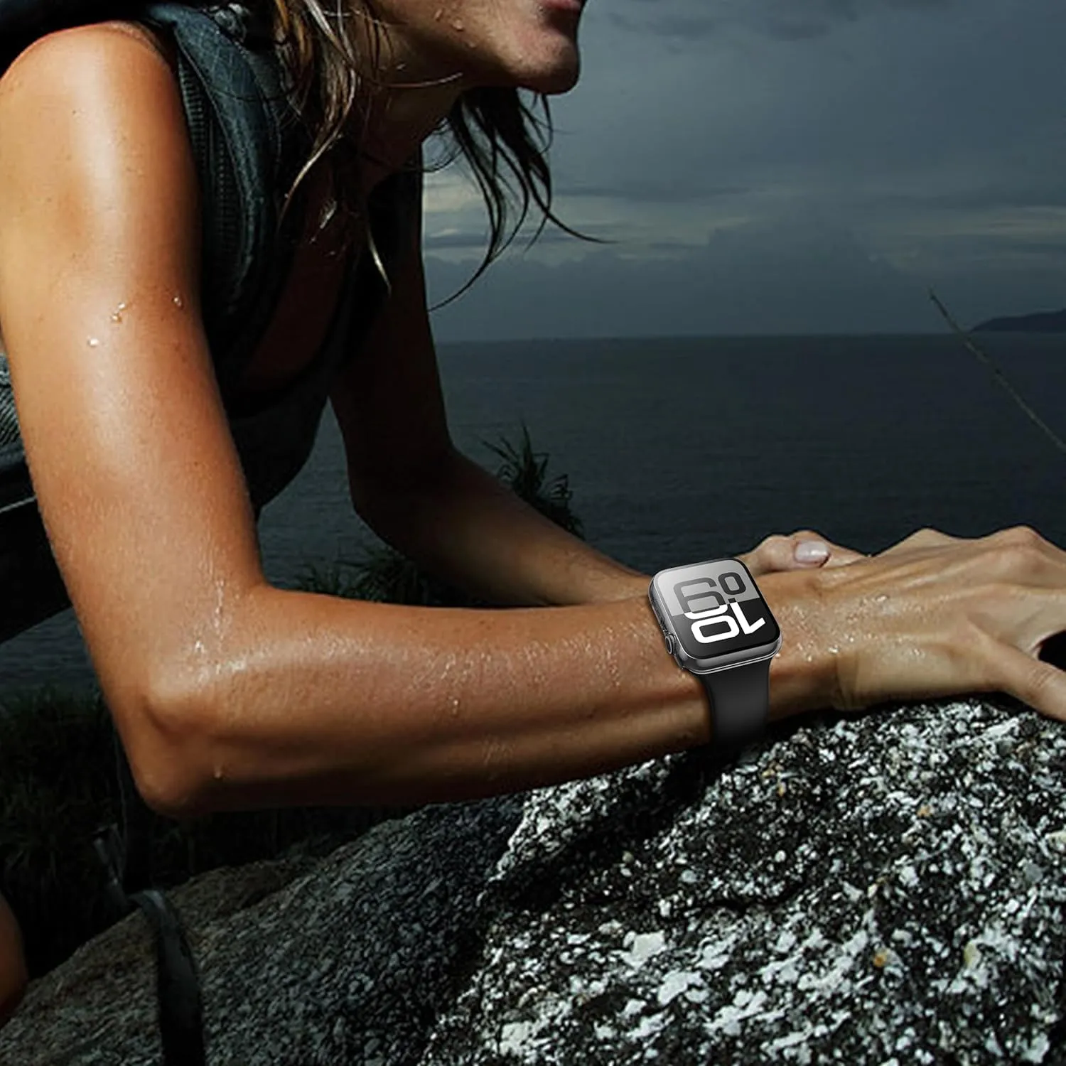 Misxi Cover Protezione con Vetro Temperato per Apple Watch Serie 11/10 46mm, Trasparente (2 Pezzi) - immagine 6