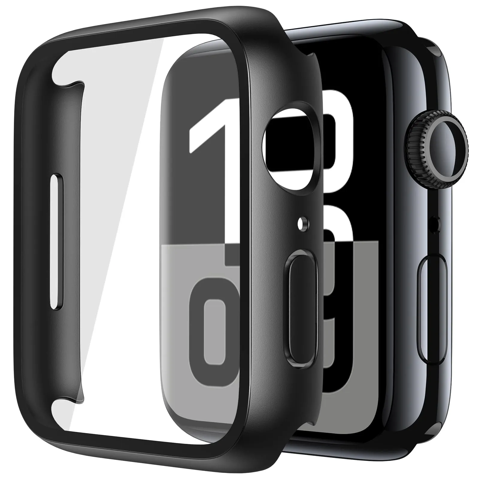 Misxi Cover Protezione con Vetro Temperato per Apple Watch Serie 11/10 46mm, Nero Opaco (2 Pezzi) - immagine 1
