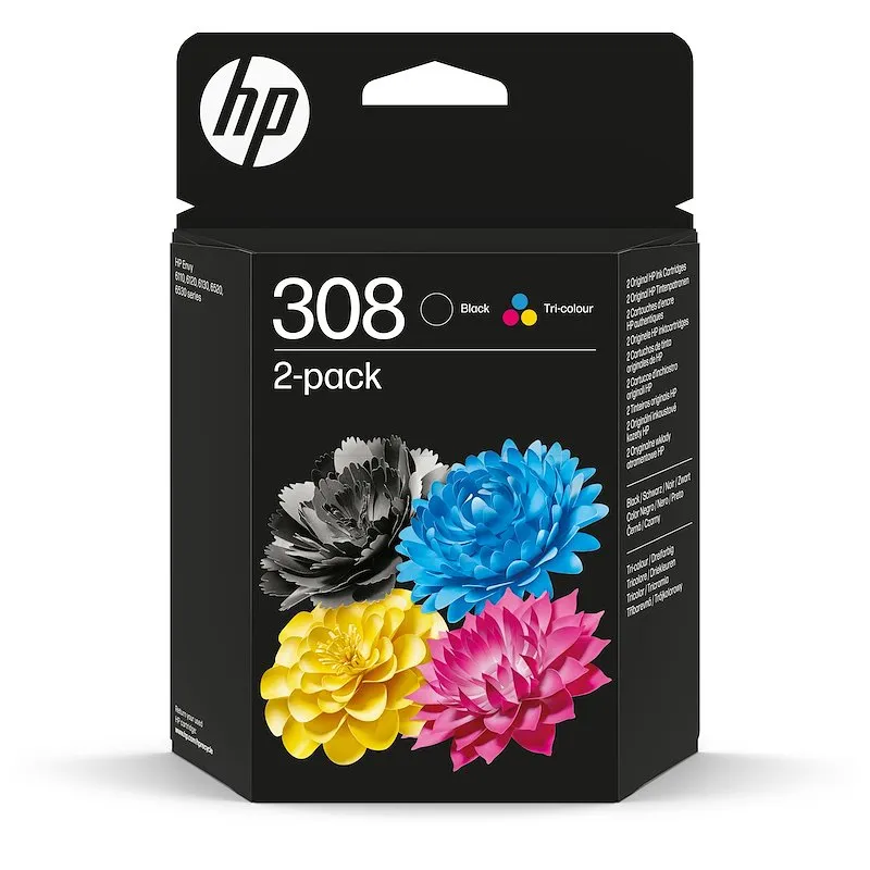 HP 308 Nero e Tricromia, Confezione da 2 Cartucce Inchiostro Originali - immagine 1