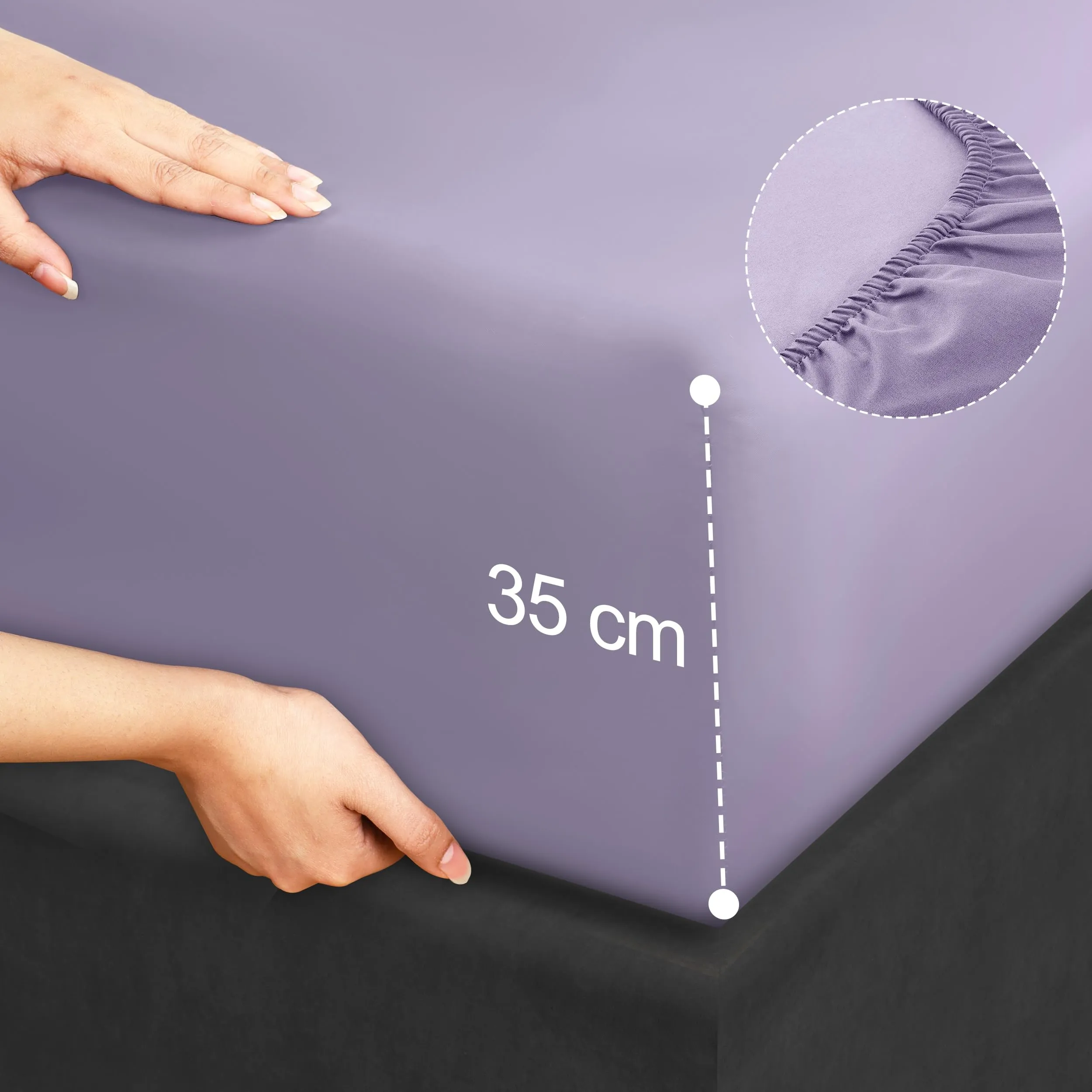 Utopia Bedding Set Lenzuola Letto 4 Pezzi, 180x200cm, Lavanda - immagine 5