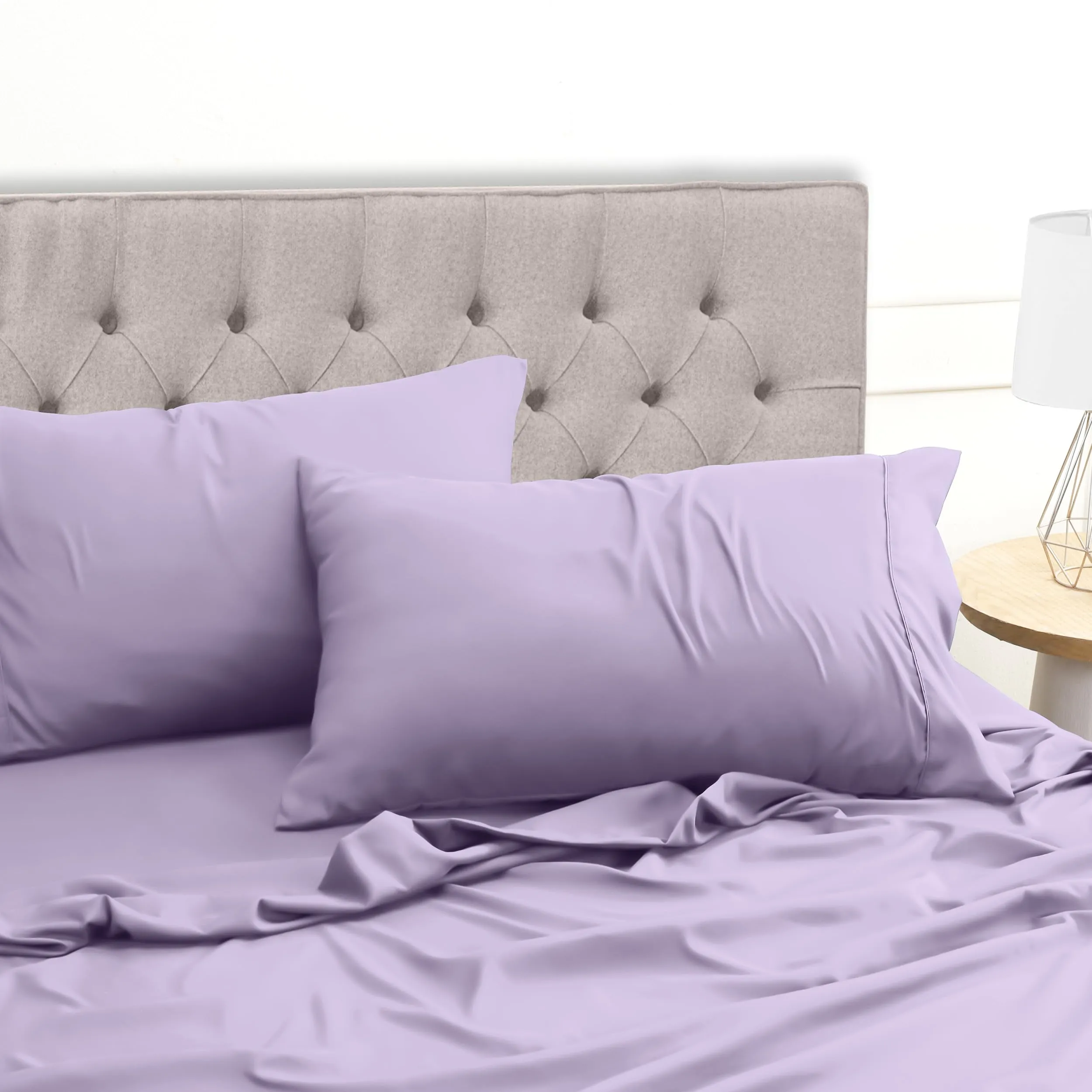 Utopia Bedding Set Lenzuola Letto 4 Pezzi, 180x200cm, Lavanda - immagine 6