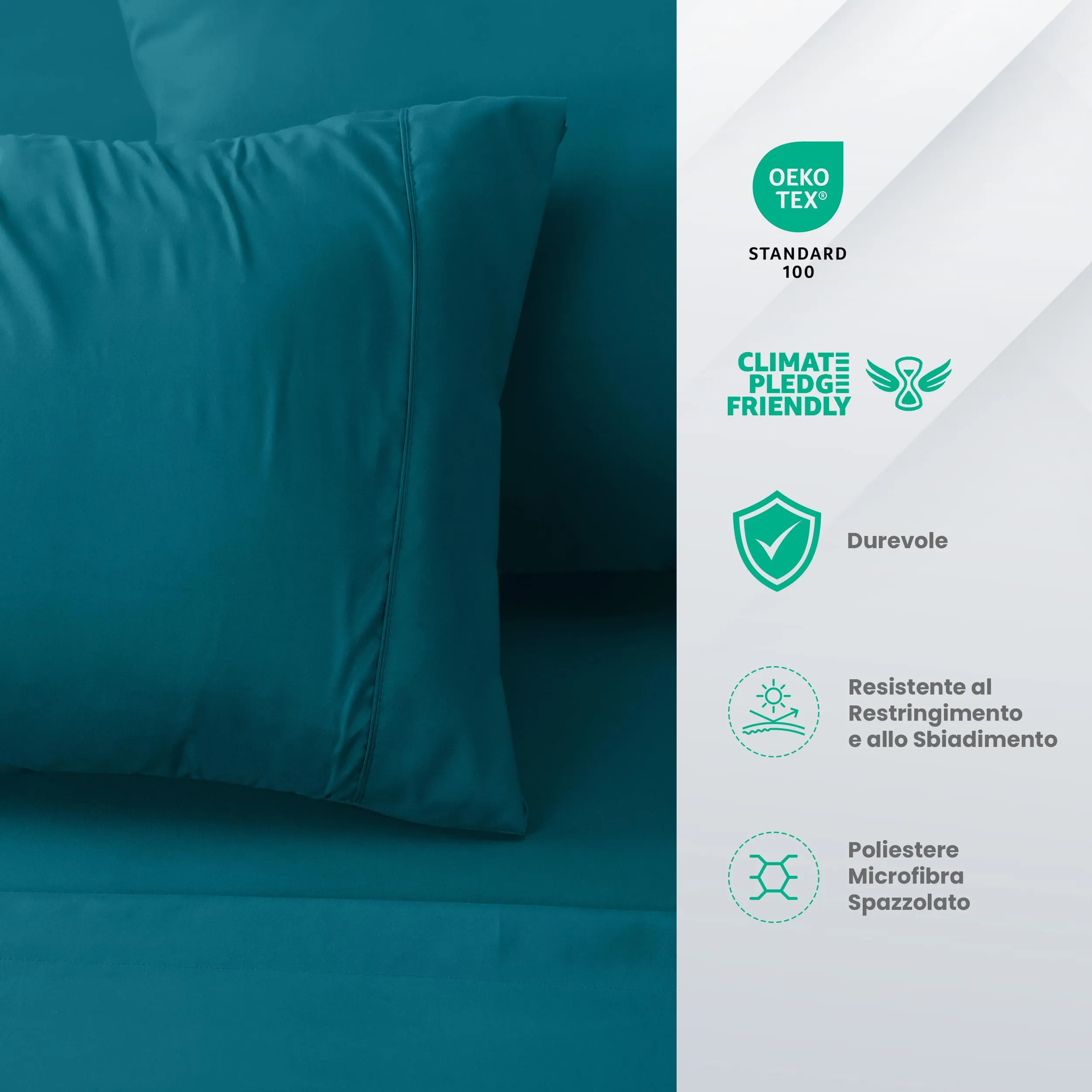 Utopia Bedding Set Lenzuola Letto 4 Pezzi, 180x200cm, Blu Denim - immagine 4