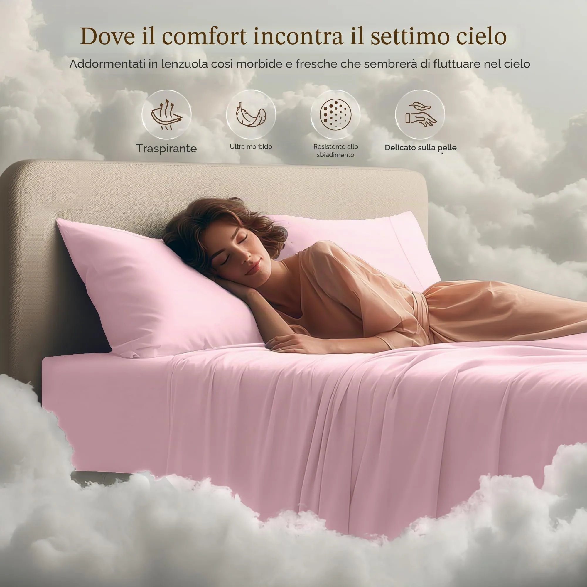 Utopia Bedding Set di lenzuola in microfibra, 4 pezzi, King Size, Rosa - immagine 7