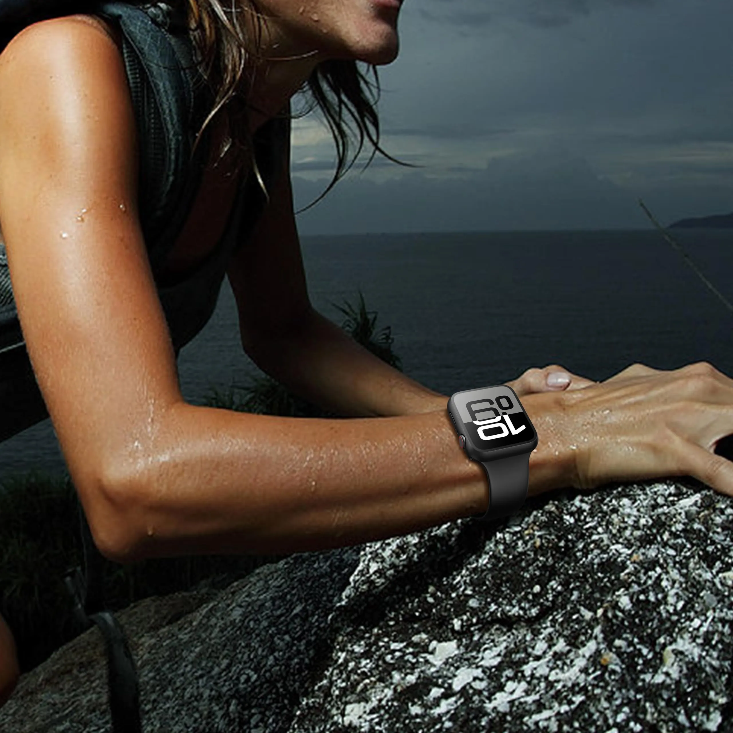Misxi Cover Protezione con Vetro Temperato per Apple Watch Serie 11/10 46mm, 1 Nero + 1 Trasparente - immagine 7