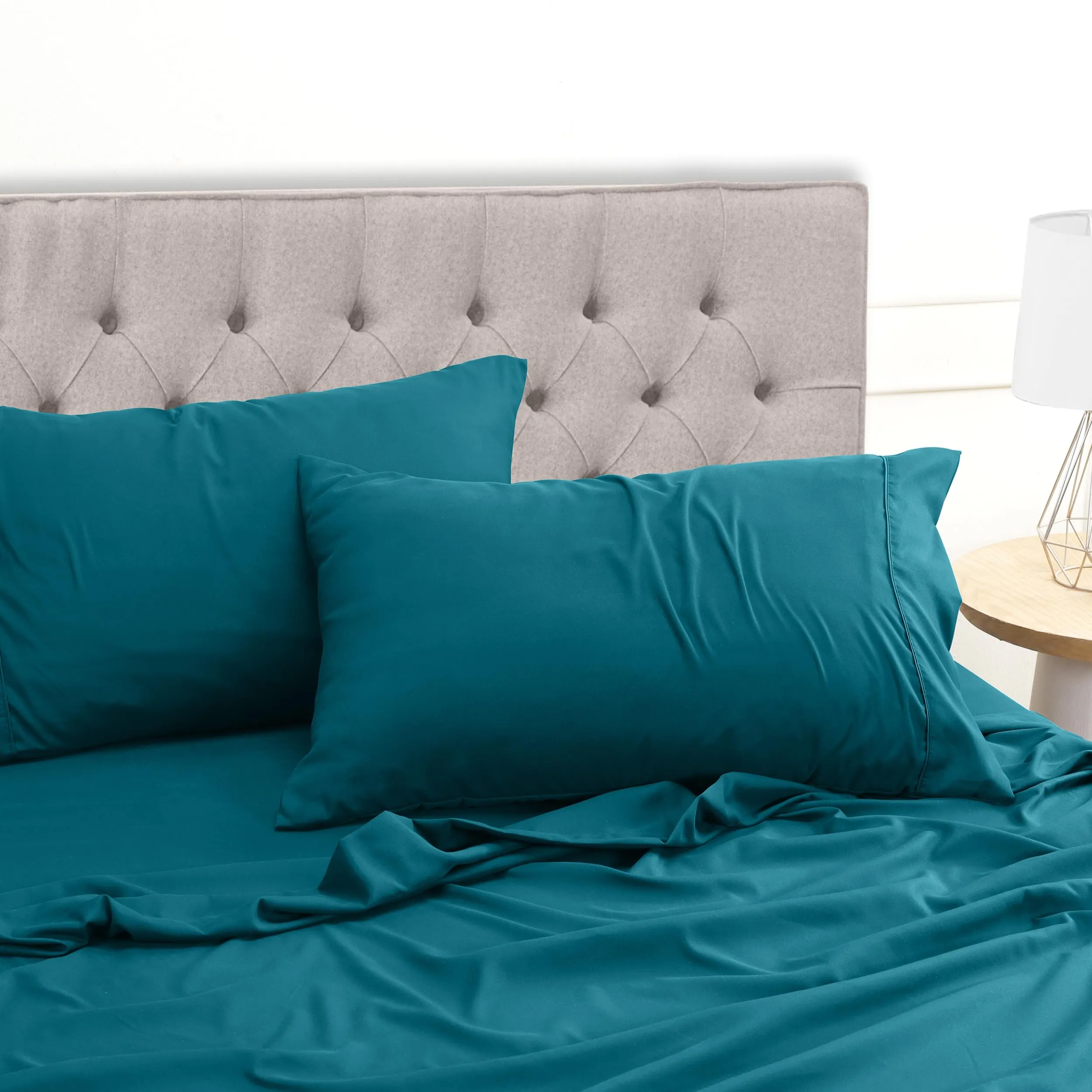 Utopia Bedding Set Lenzuola Letto 4 Pezzi, 150x200cm, Blu Denim - immagine 6