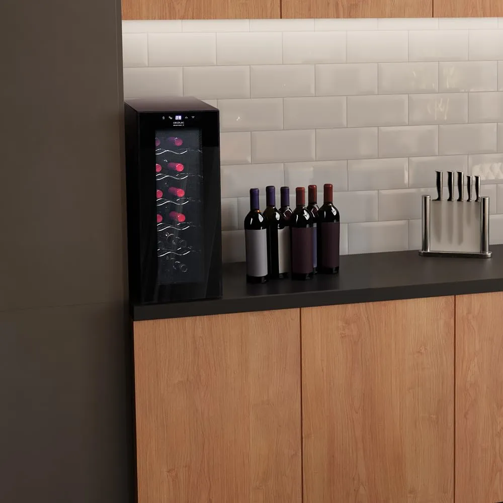 Cecotec Bolero GrandSommelier 1250 CoolCrystal Cantinetta Vino, 12 Bottiglie, Raffreddamento Termoelettrico, LED - immagine 3
