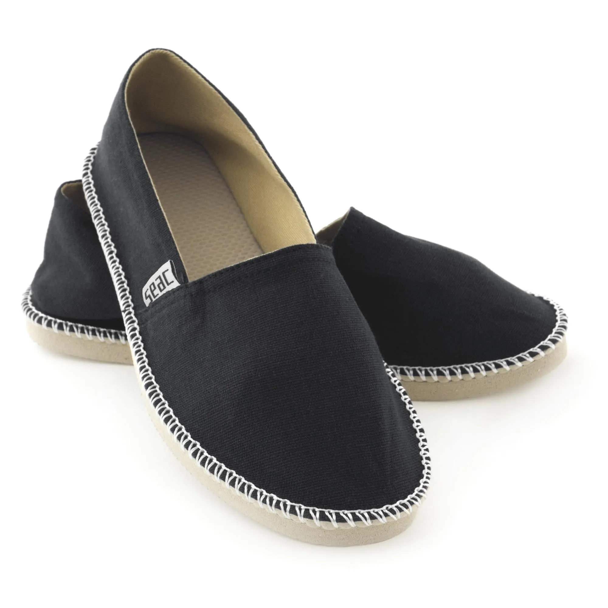 SEAC Malaga Espadrillas in Canvas per Donna e Uomo, Nero - immagine 1