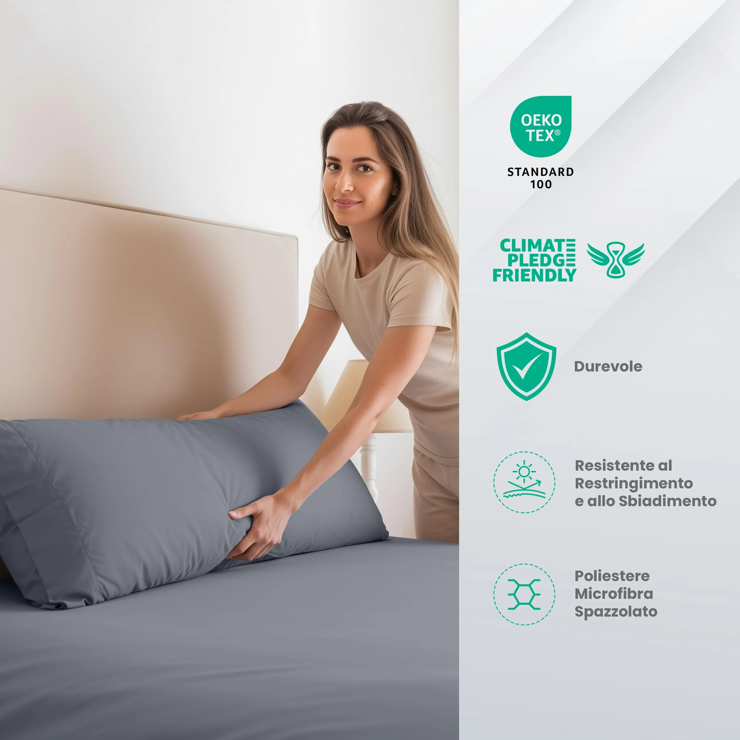Utopia Bedding Set Lenzuola Letto, 150x200 cm, Grigio - immagine 4