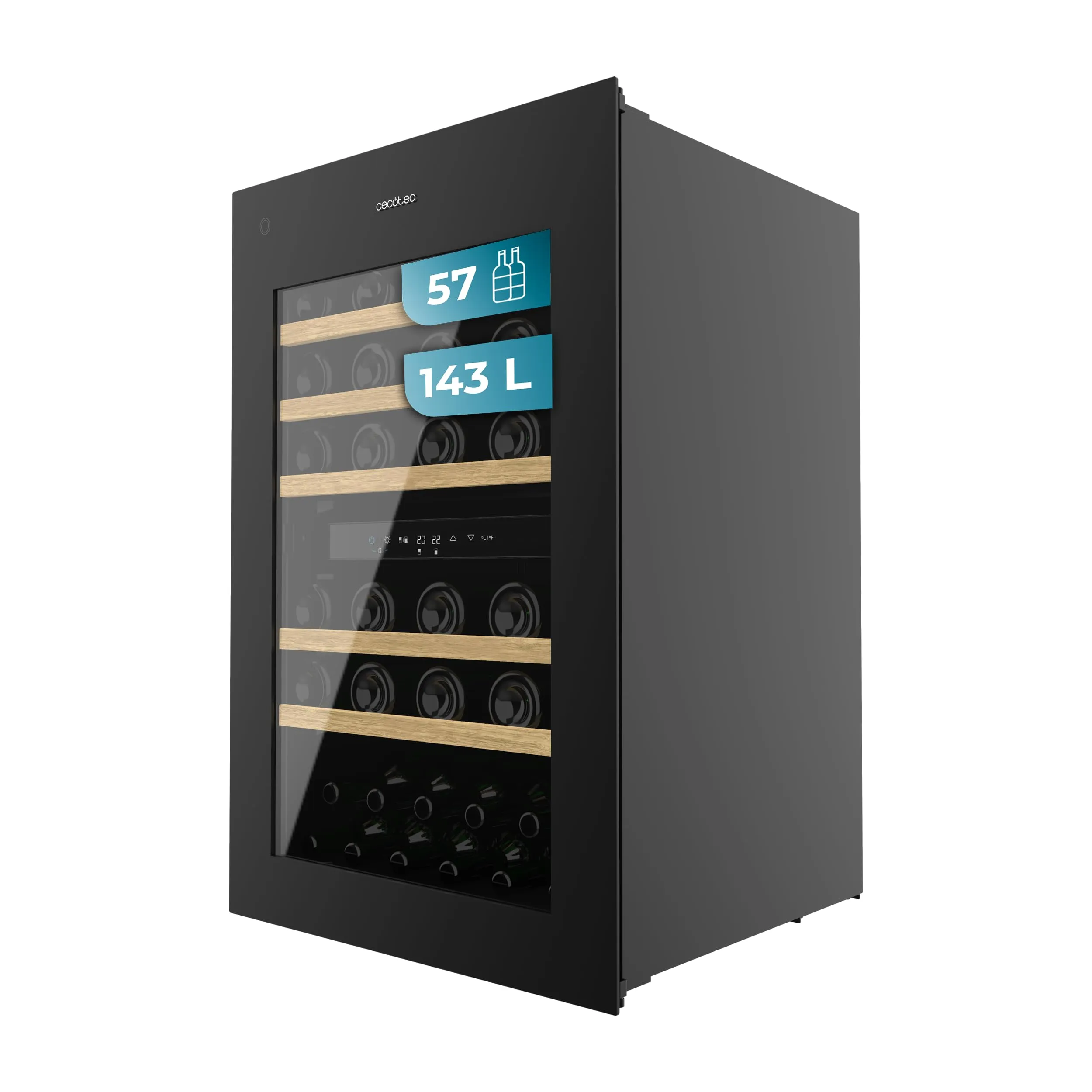 Cecotec Bolero Grandsommelier Duo 57000 Cantinetta Integrabile 57 Bottiglie Black - immagine 1