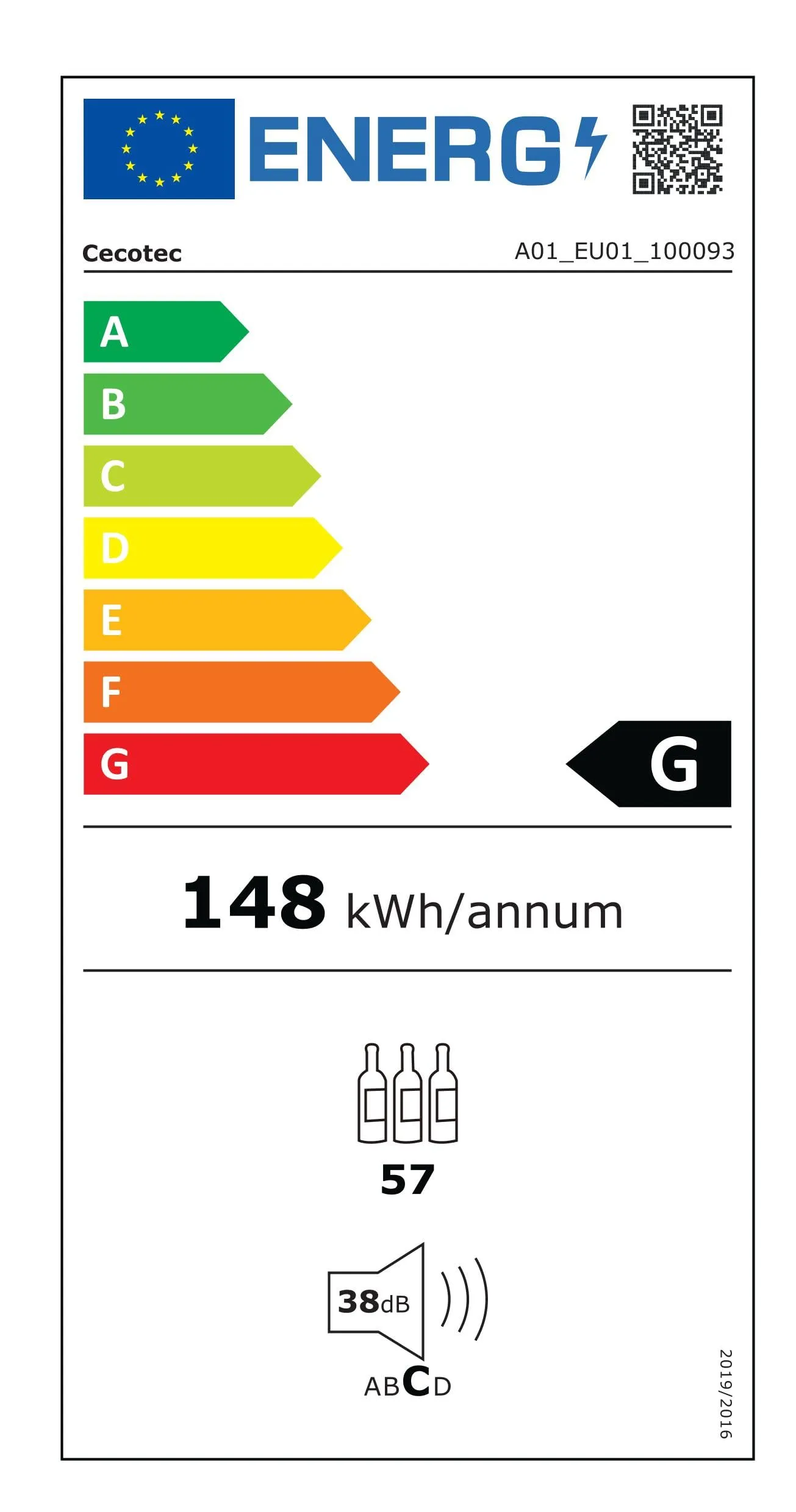 Cecotec Bolero Grandsommelier Duo 57000 Cantinetta Integrabile 57 Bottiglie Black - immagine 12