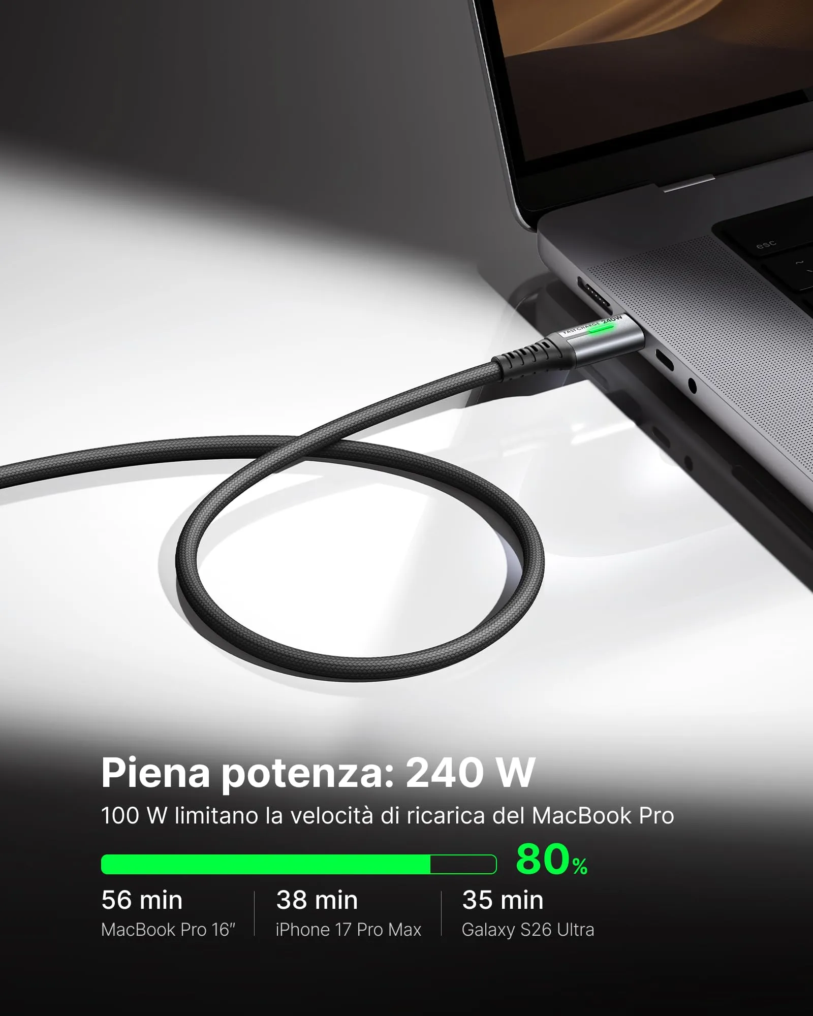 INIU Cavo USB-C a USB-C 240W, 1m (2 Pezzi) - immagine 2