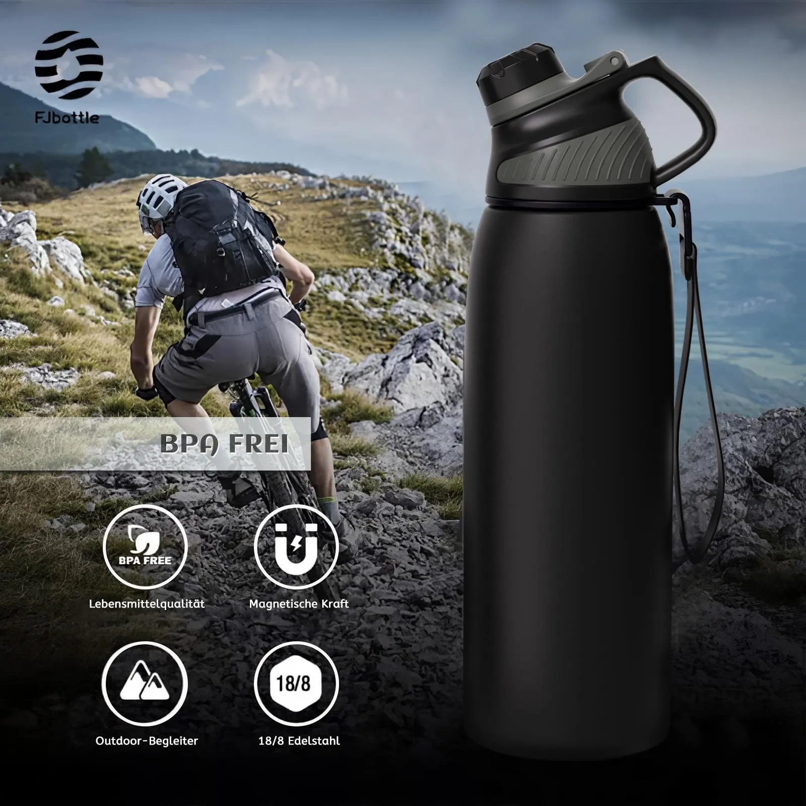 Fjbottle Borraccia Termica 1L Acciaio Inox con Tappo Magnetico - immagine 5