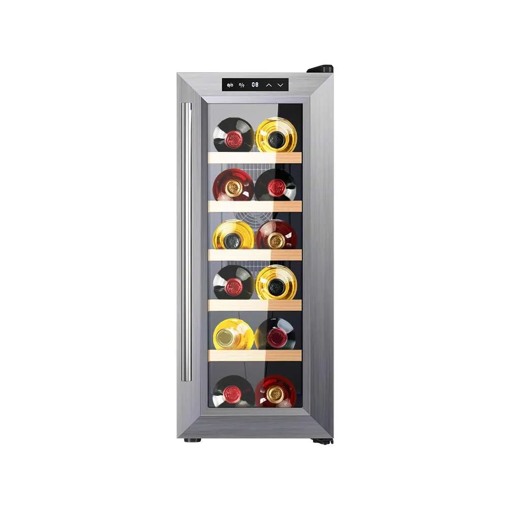 Cecotec Cantinetta Vino Bolero GrandSommelier 1270 CoolWood, 12 Bottiglie, Termoelettrica, 8-18ºC, Pannello Touch, LED Interno - immagine 1