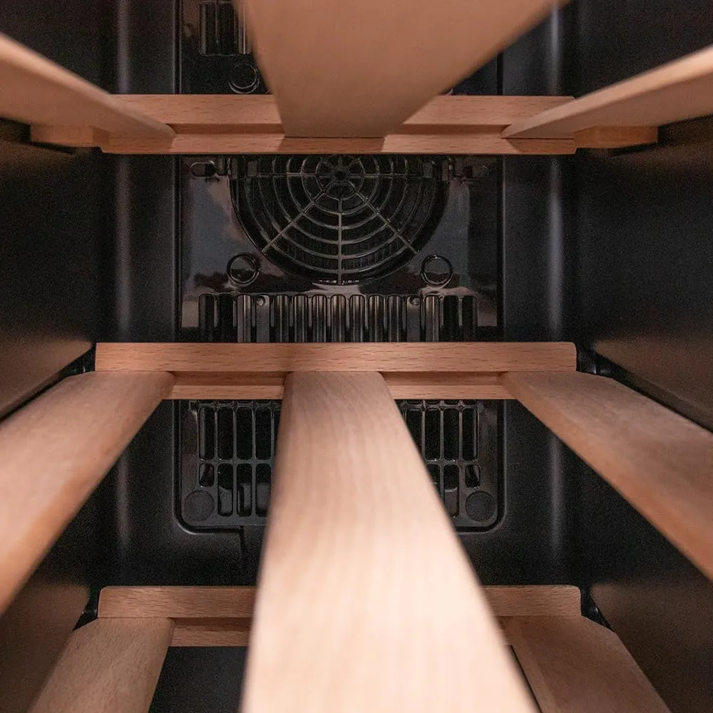 Cecotec Cantinetta Vino Bolero GrandSommelier 1270 CoolWood, 12 Bottiglie, Termoelettrica, 8-18ºC, Pannello Touch, LED Interno - immagine 6