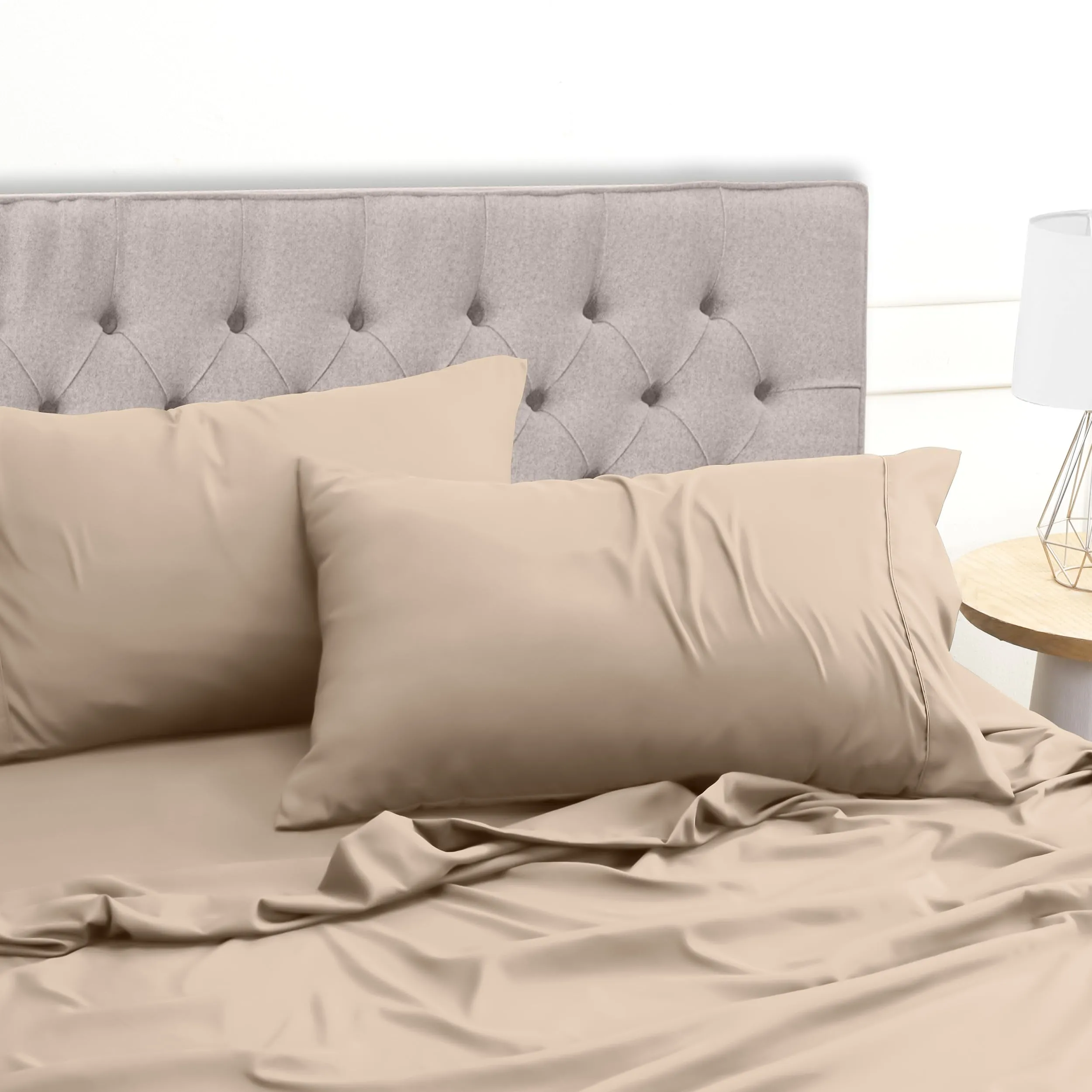 Utopia Bedding Set Lenzuola Letto 4 Pezzi, 120x190cm, Beige - immagine 6