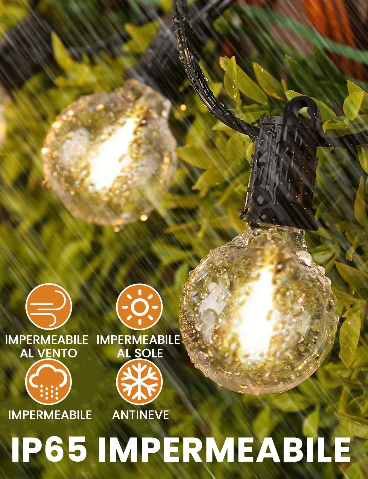 ZOTOYI G40 Catena Luminose Esterno, 240FT/72M, 100+6 LED Bulbs (2-Pack) - immagine 3