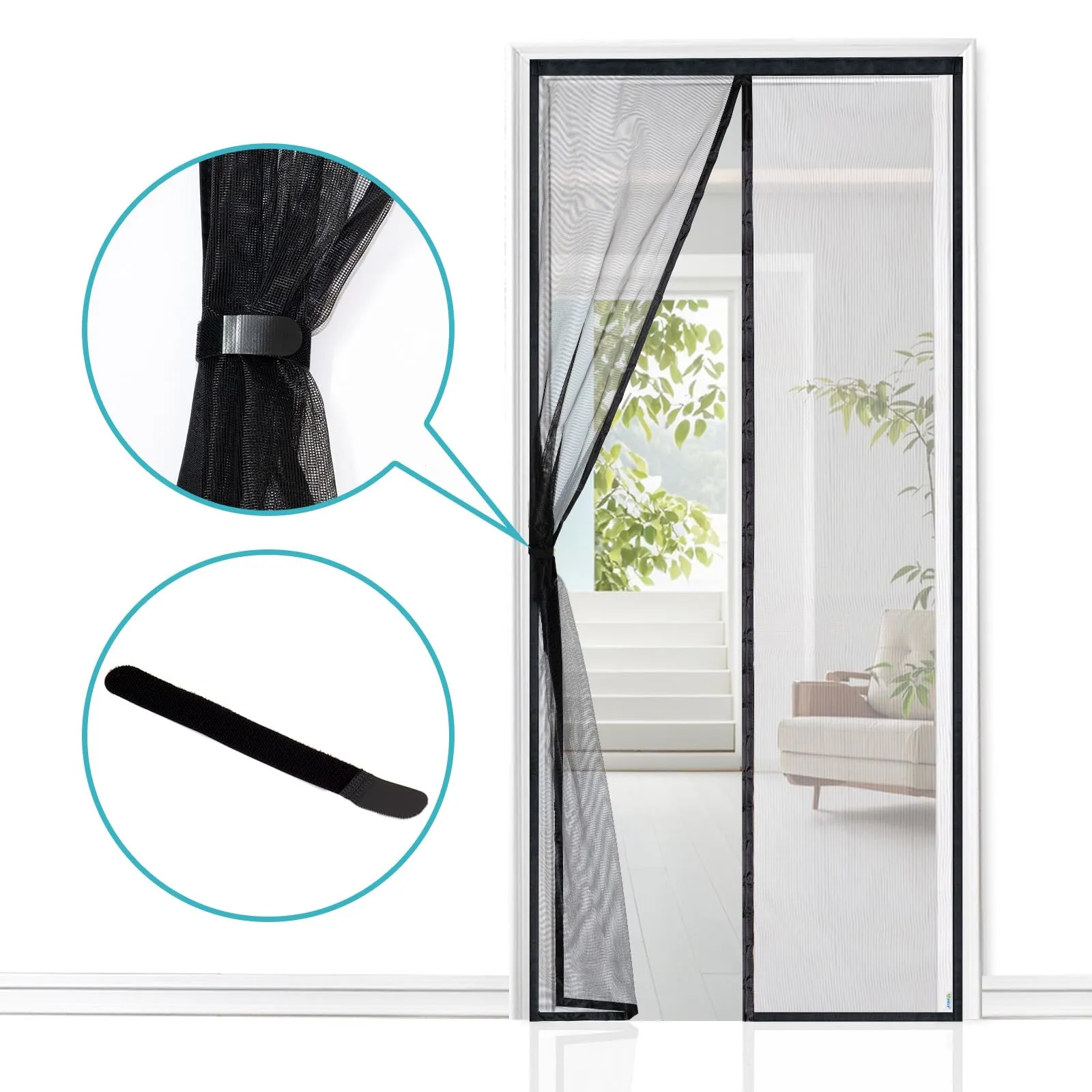 Apalus Prime Zanzariera Magnetica per Porta Balcone 90x200cm, Nero - immagine 9